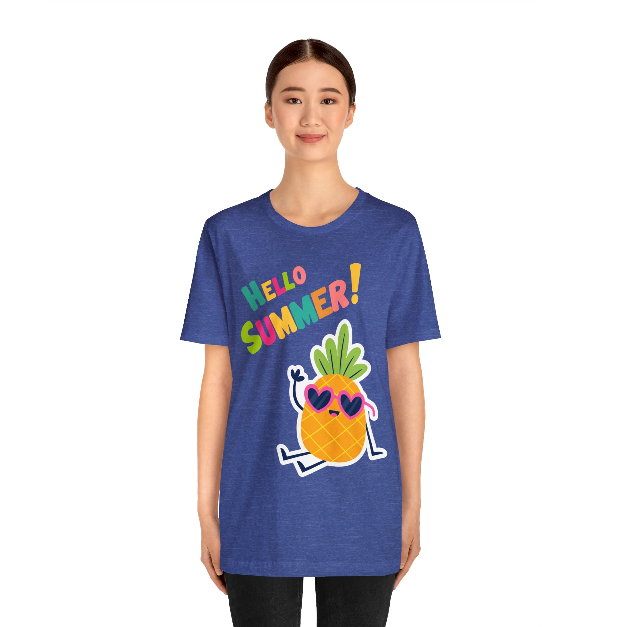 Hello Pineapple Summer Unisex Jersey Short Sleeve Tee