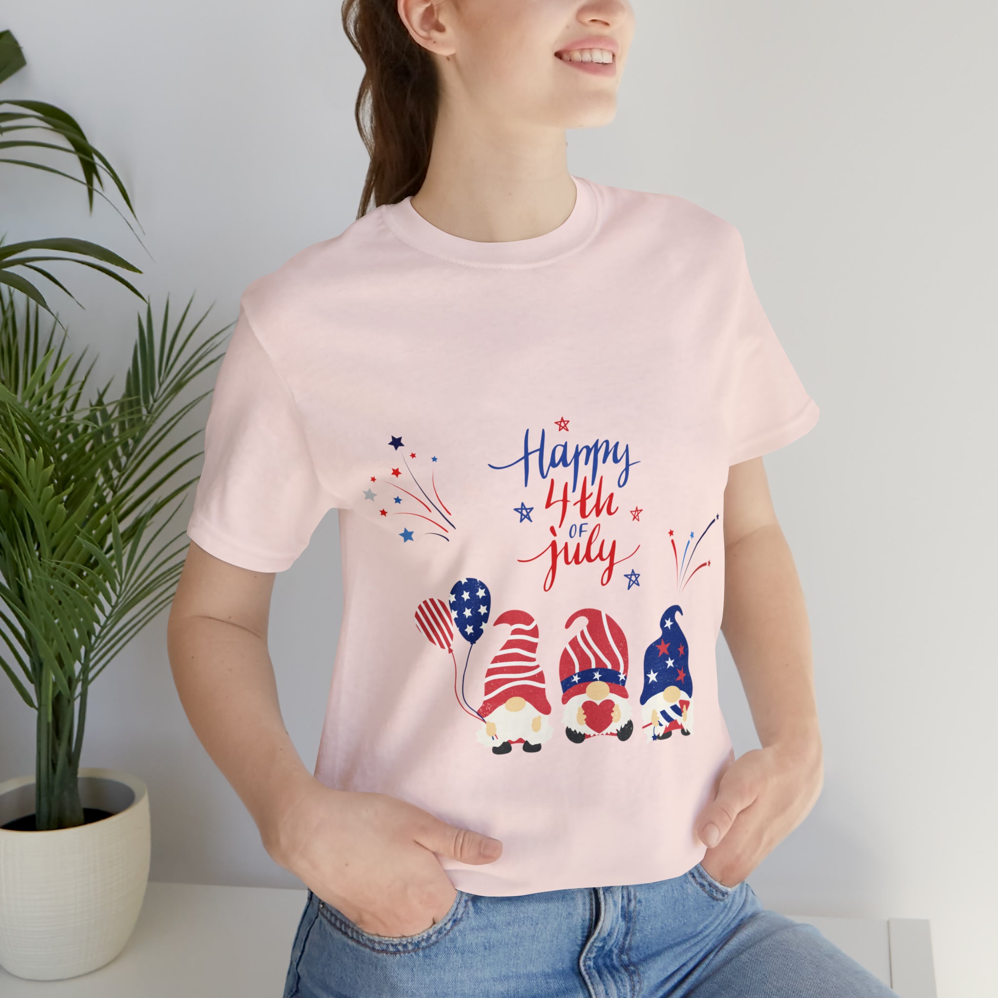 Happy 4th Of July Gnome Unisex Jersey Short Sleeve Tee