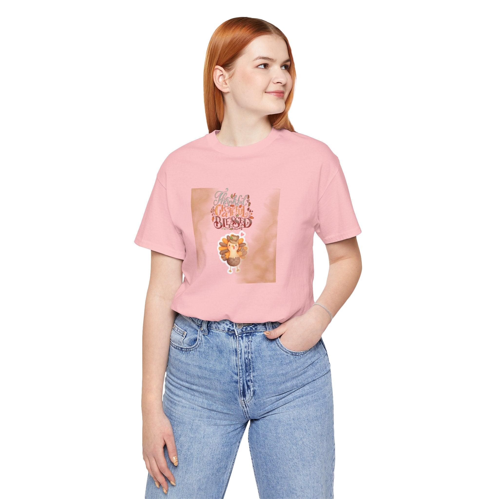 Thankful Grateful Blessed Unisex Jersey Short Sleeve Tee