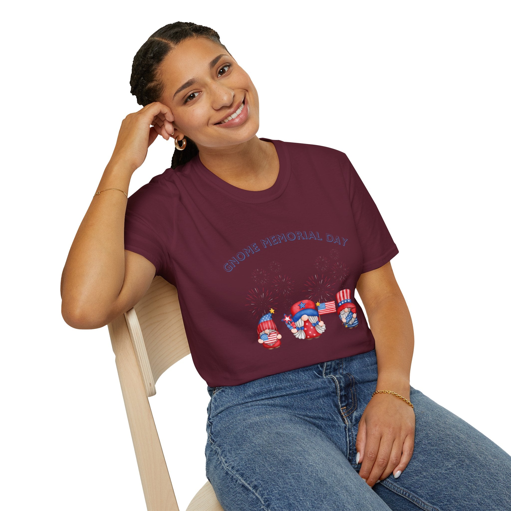 Gnome Memorial Day Unisex T-Shirt - Celebrate with Fun Design