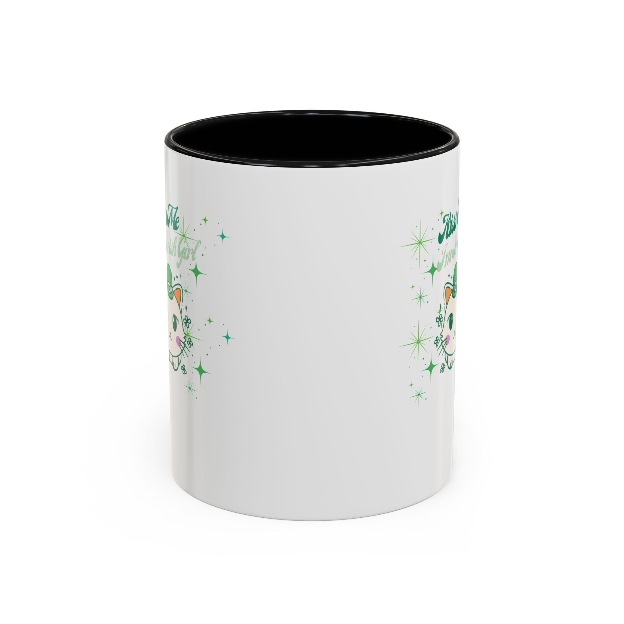 Kiss Me I'm Irish Cat  Accent Mug