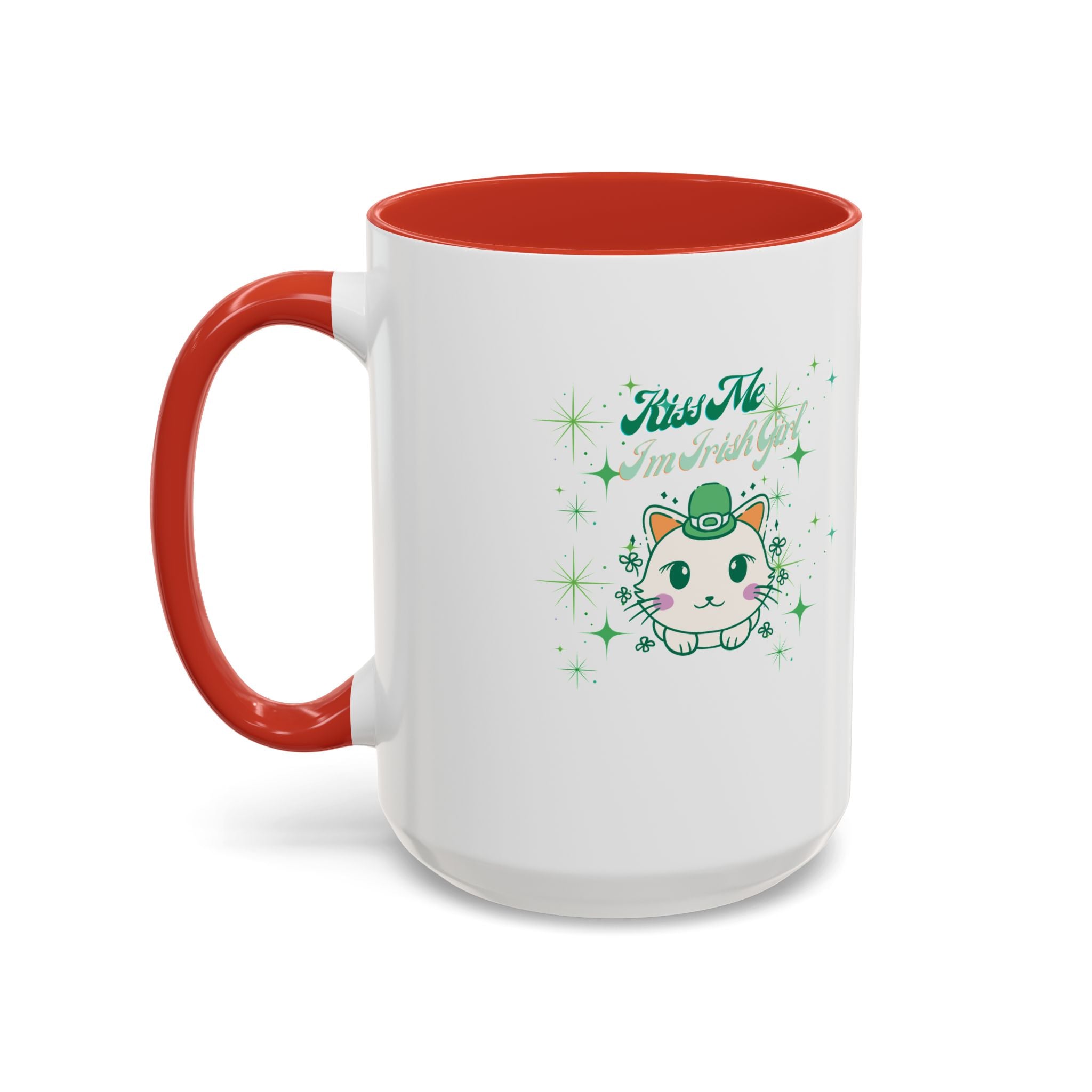 Kiss Me I'm Irish Cat  Accent Mug
