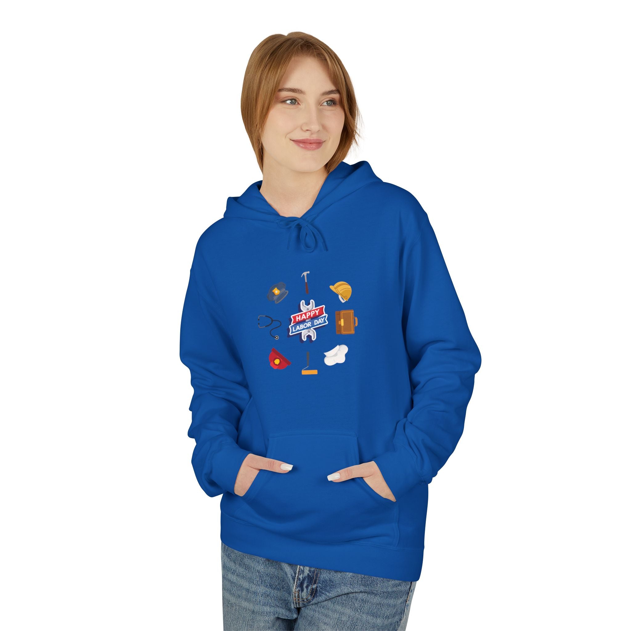 Happy Labor Day Wishes Unisex Midweight Softstyle Fleece Hoodie