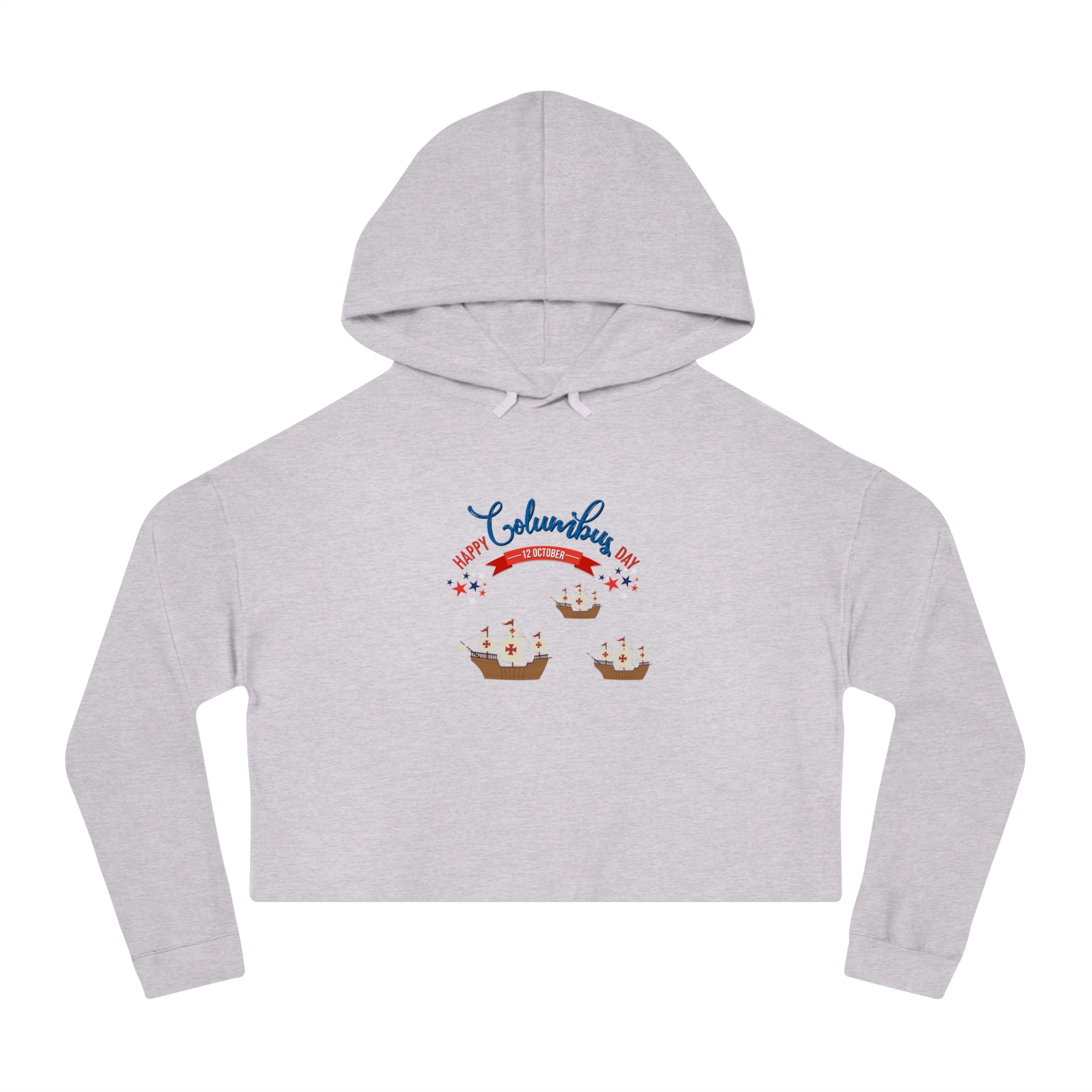 Happy Columbus Day Women’s Cropped Hooded Sweatshirt