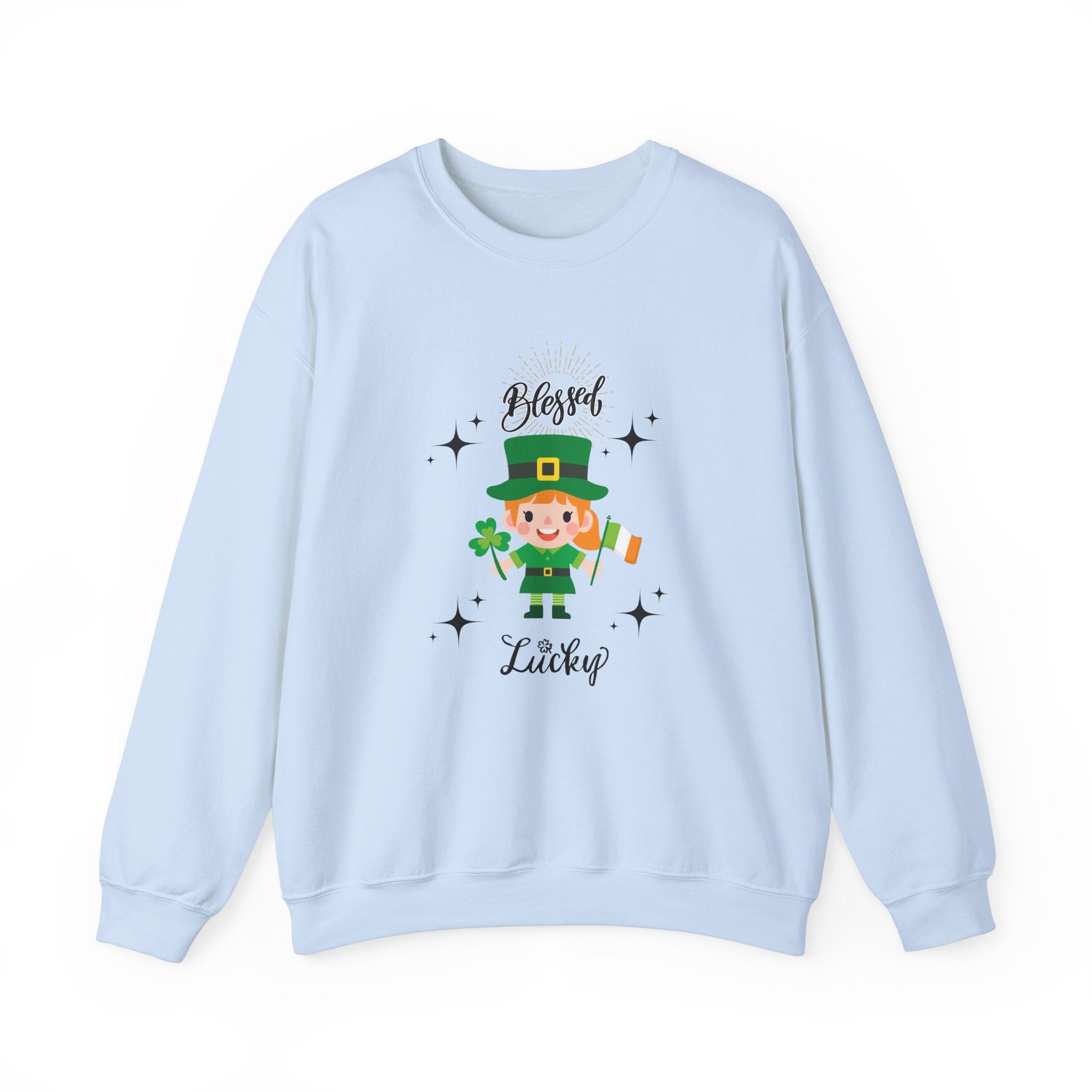 Blessed & Lucky Unisex Crewneck Sweatshirt for St. Patrick's Day