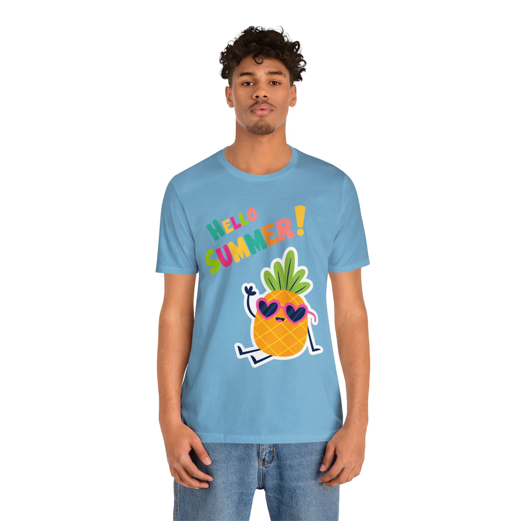 Hello Pineapple Summer Unisex Jersey Short Sleeve Tee