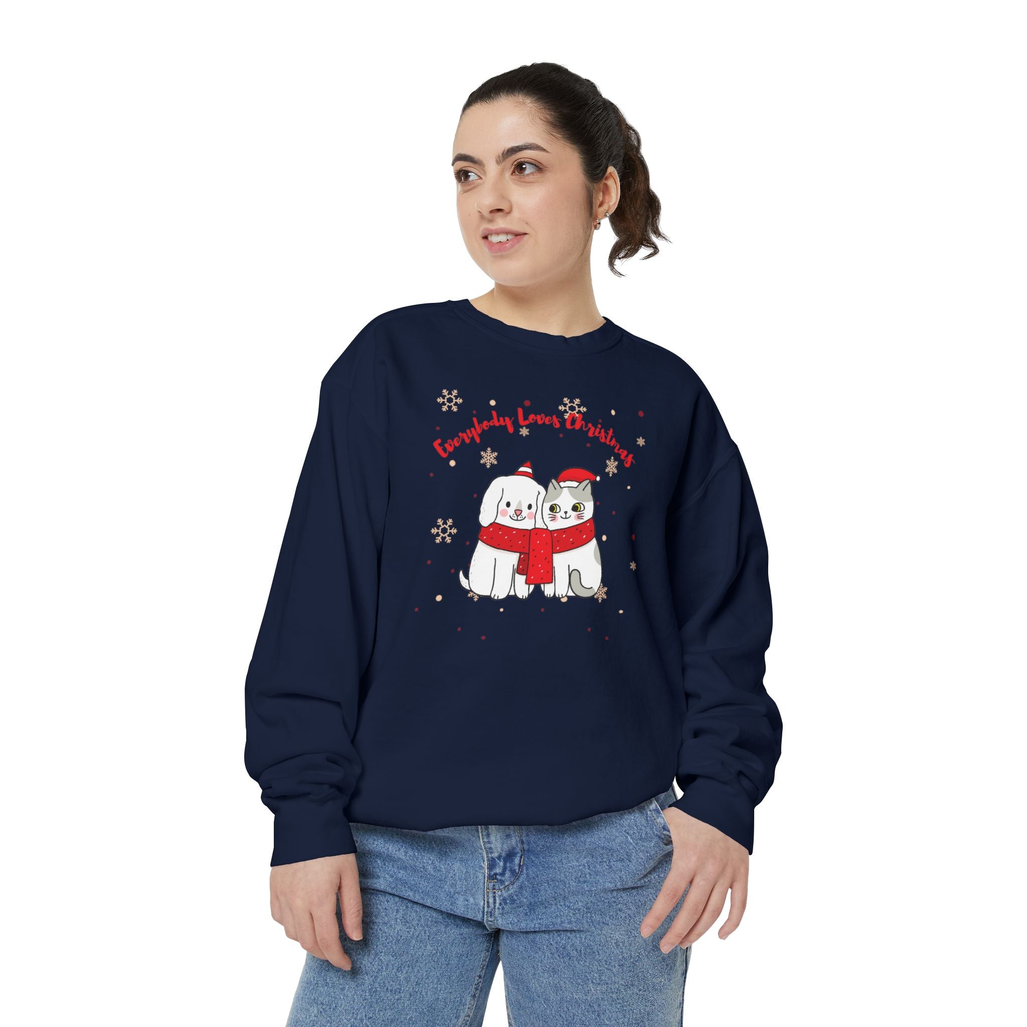 Everybody Loves Christmas Unisex Garment-Dyed Sweatshirt