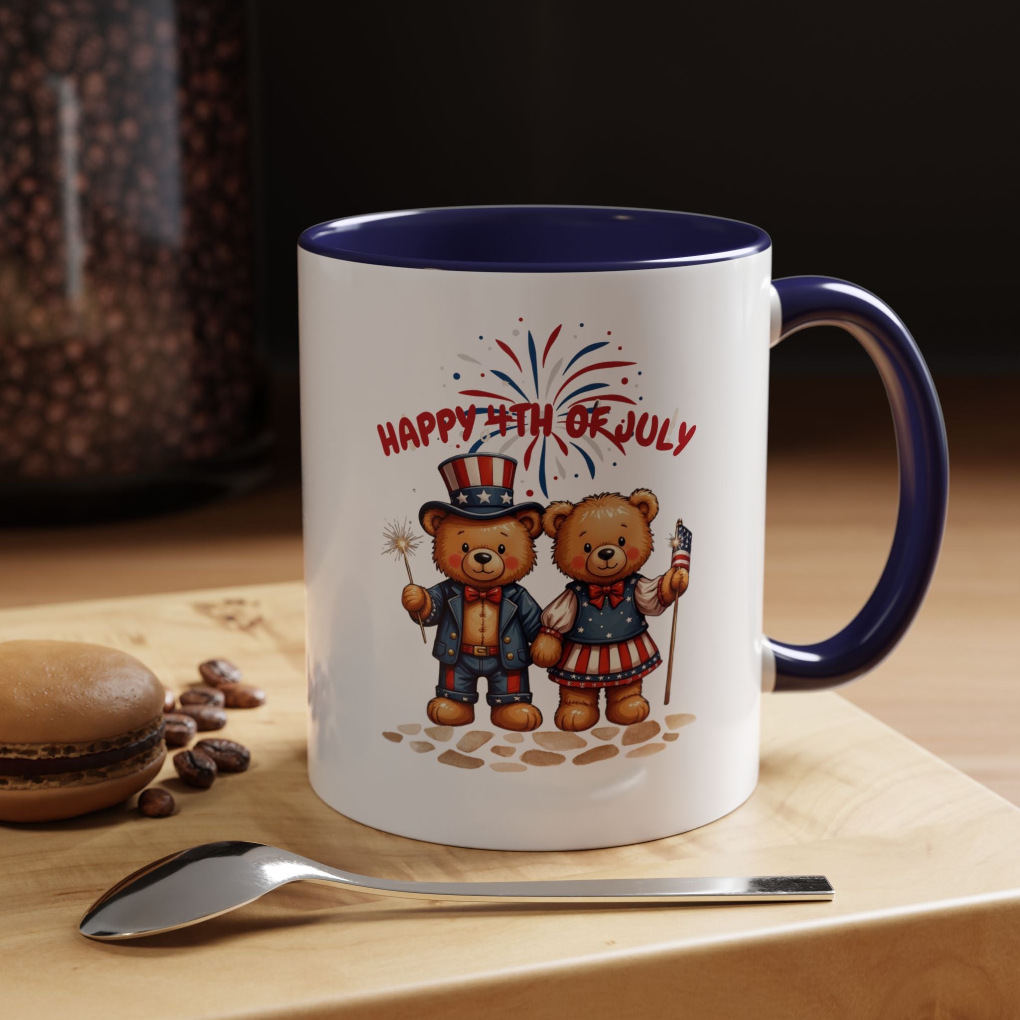 Happy 4th of July Teddy Bear Couple Coffee Mug