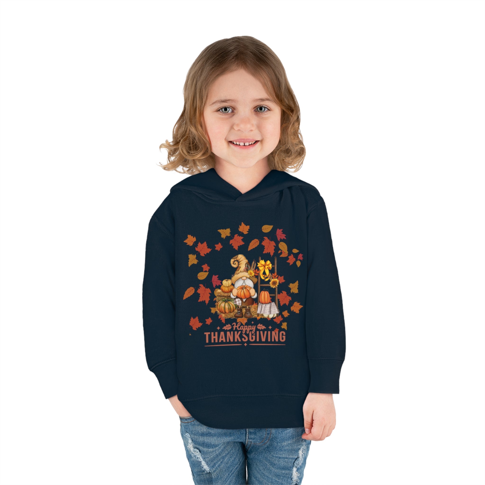 Gnome Happy Thanksgiving Toddler Pullover Fleece Hoodie