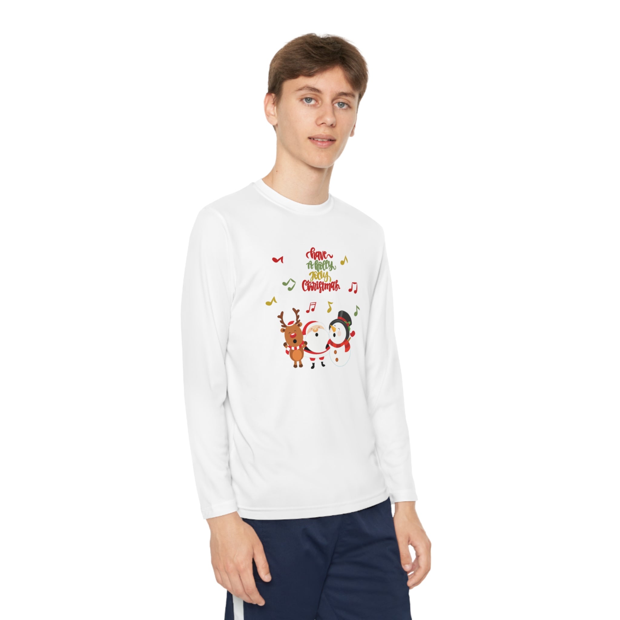 Have A Holly Jolly Christmas Youth Long Sleeve Competitor Tee