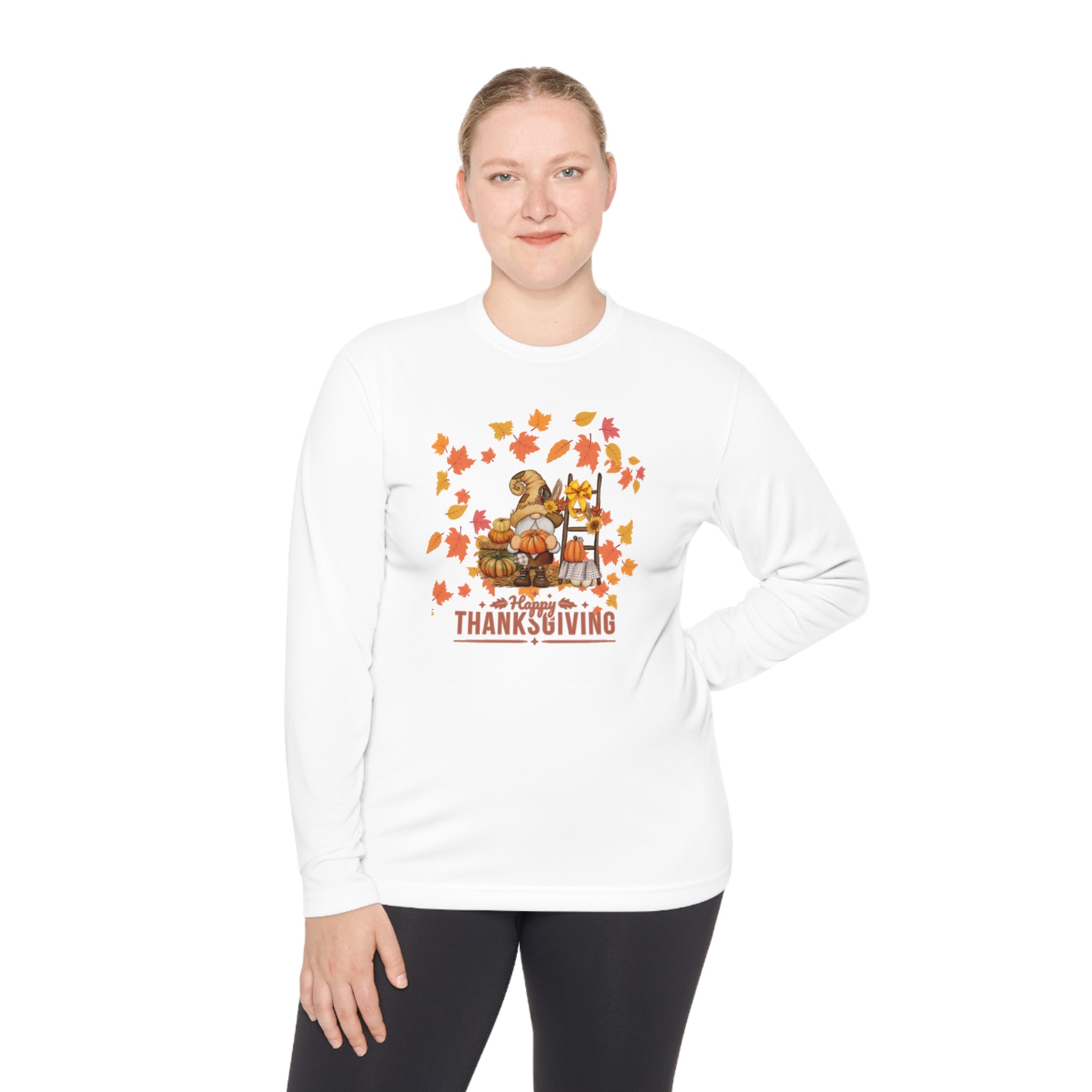 Gnome Happy Thanksgiving Unisex Lightweight Long Sleeve Tee