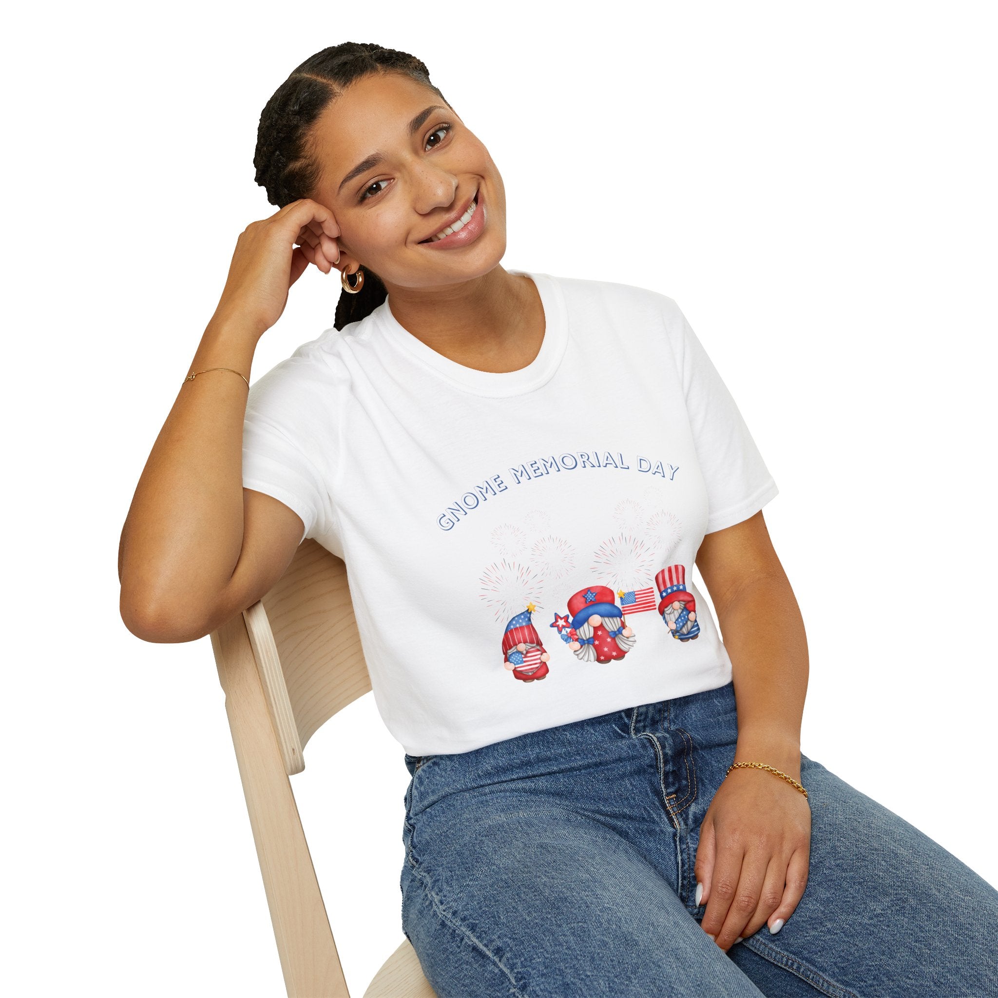 Gnome Memorial Day Unisex T-Shirt - Celebrate with Fun Design