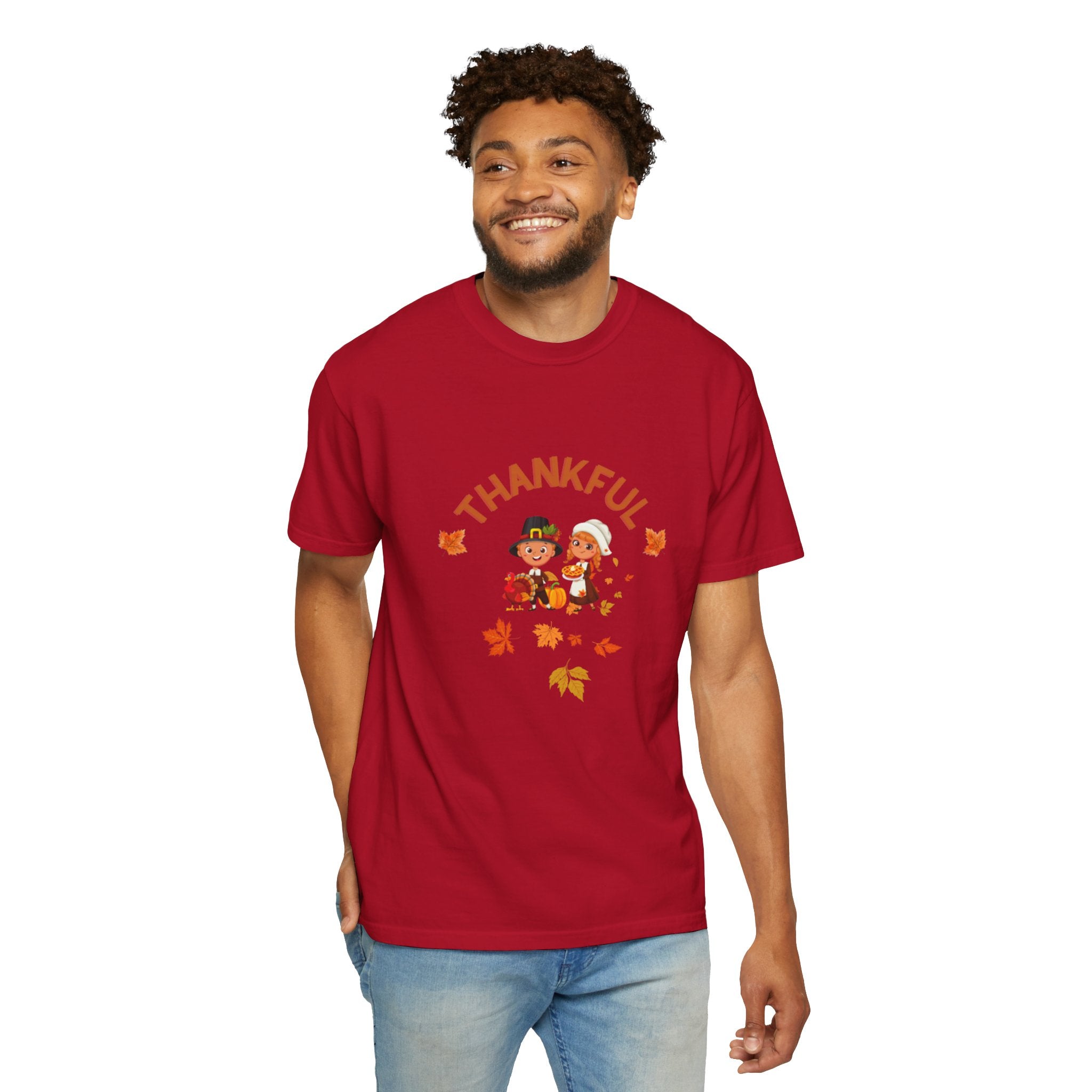 Pilgrims Turkey Day Unisex Garment-Dyed T-shirt