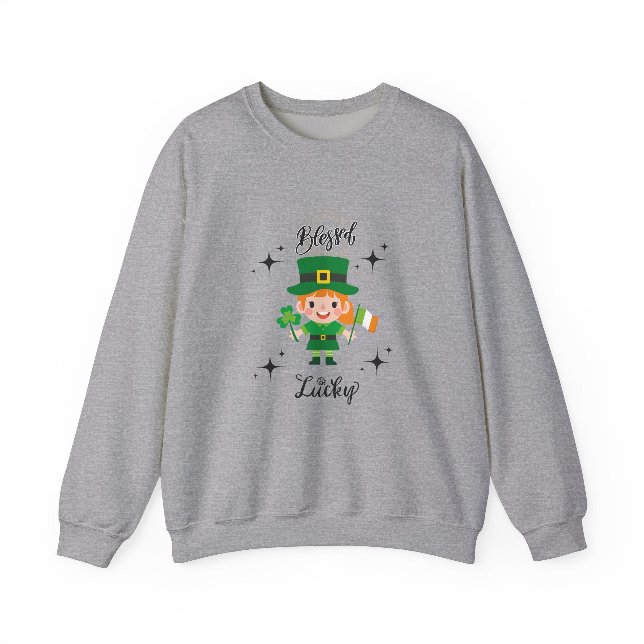 Blessed & Lucky Unisex Crewneck Sweatshirt for St. Patrick's Day