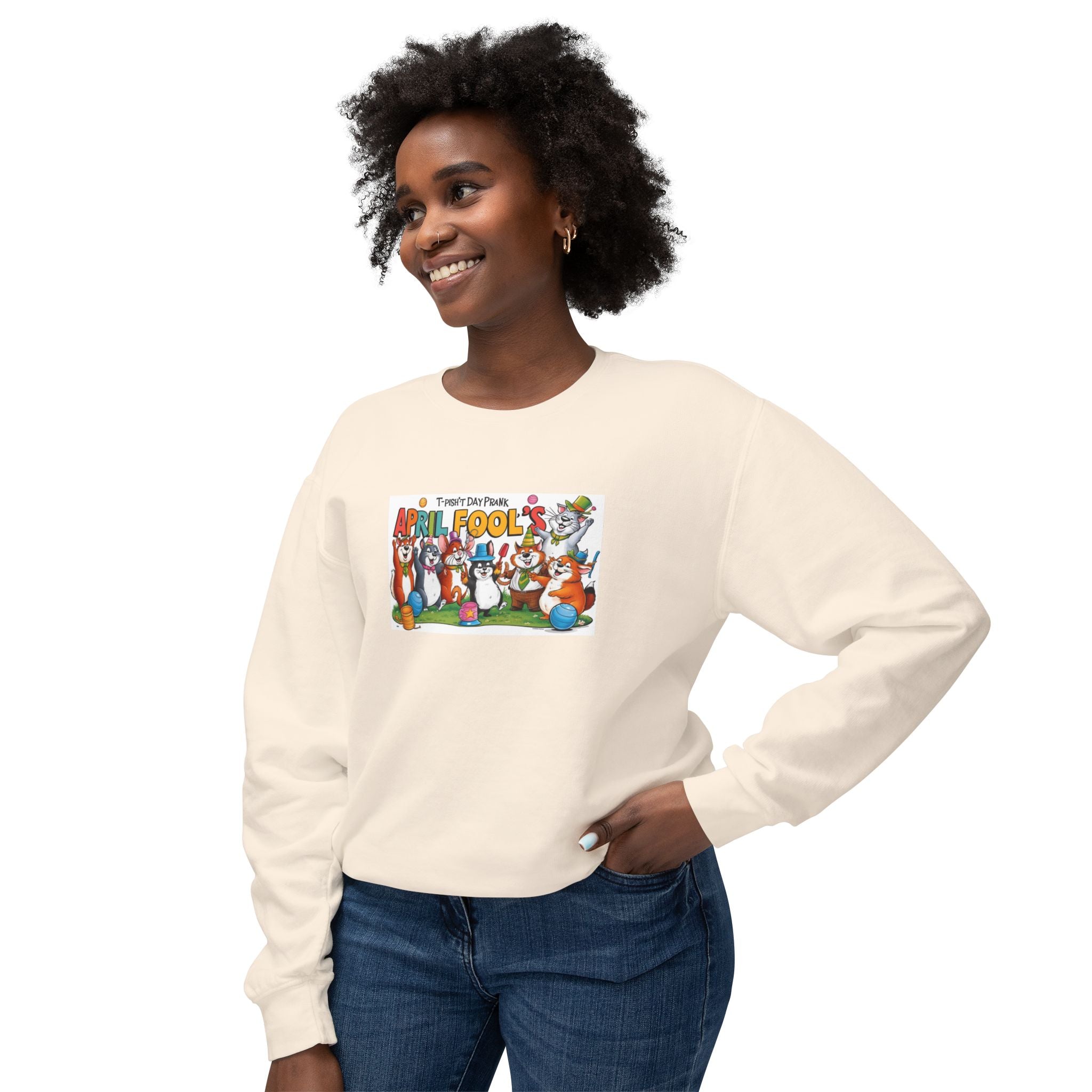 T-Pish'T-Day Prank Unisex Lightweight Crewneck Sweatshirt