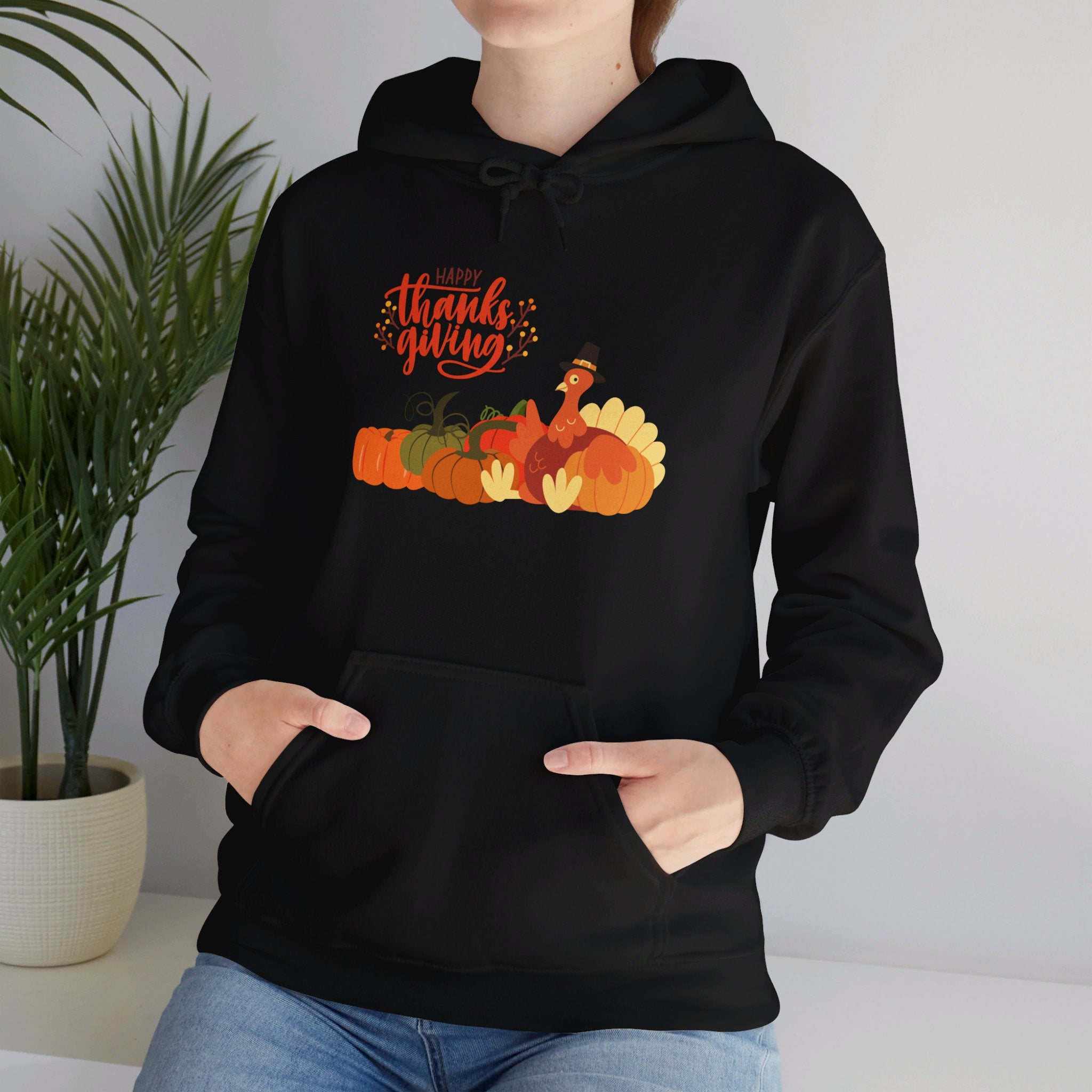 Happy Thanksgiving Turkey Unisex Heavy Blend™ Hooded Sweatshirt