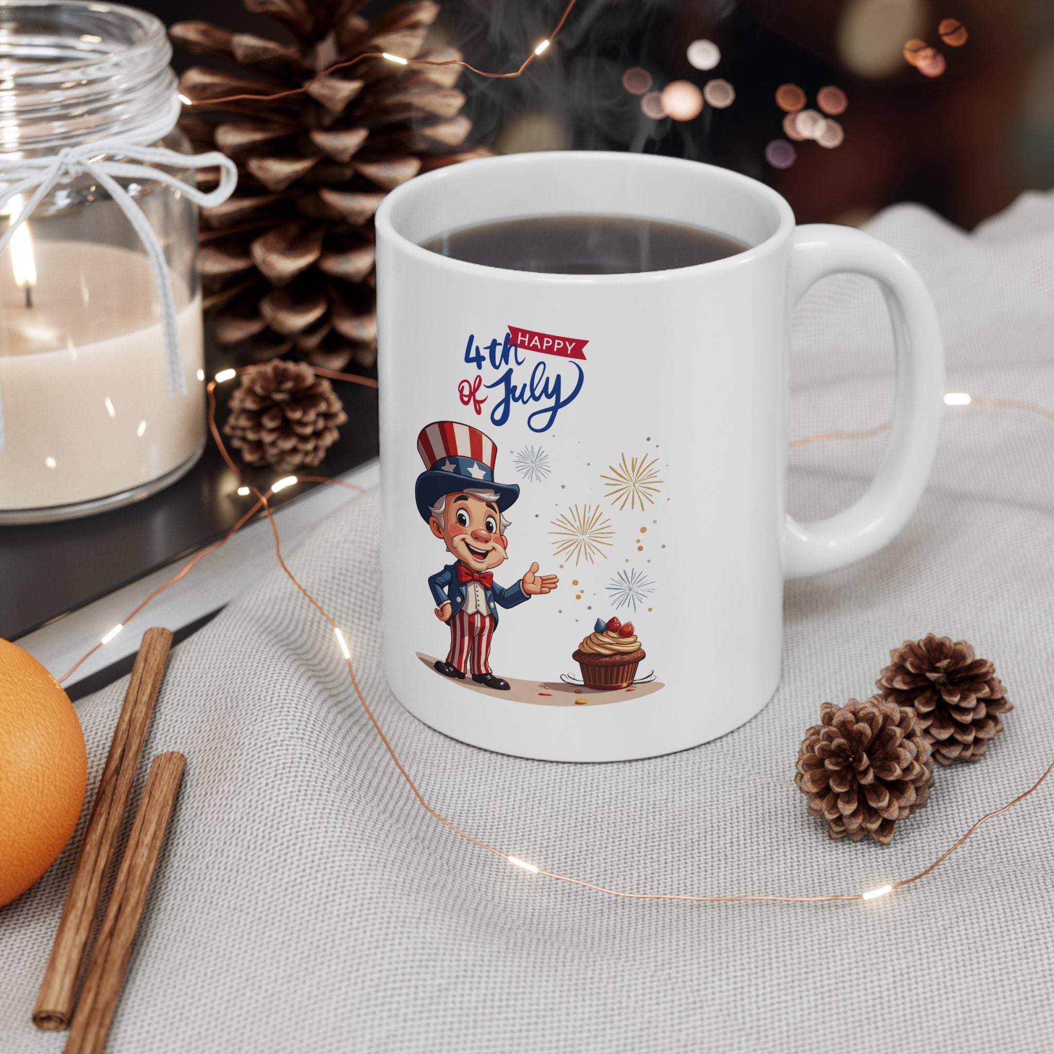 Uncle Sam Happy 4th of July Ceramic Mug