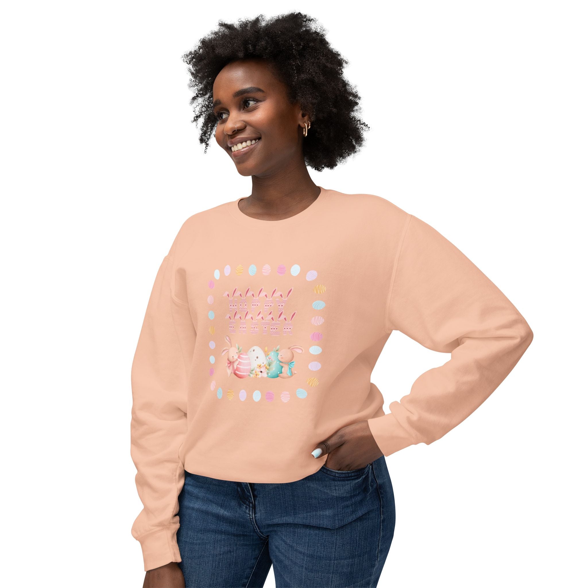Hoppy Easter Unisex Lightweight Crewneck Sweatshirt