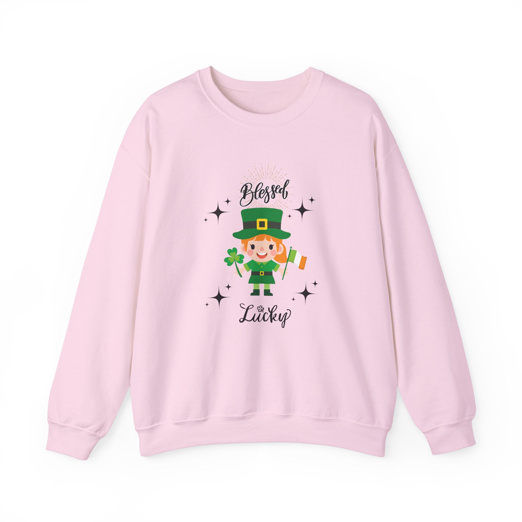 Blessed & Lucky Unisex Crewneck Sweatshirt for St. Patrick's Day