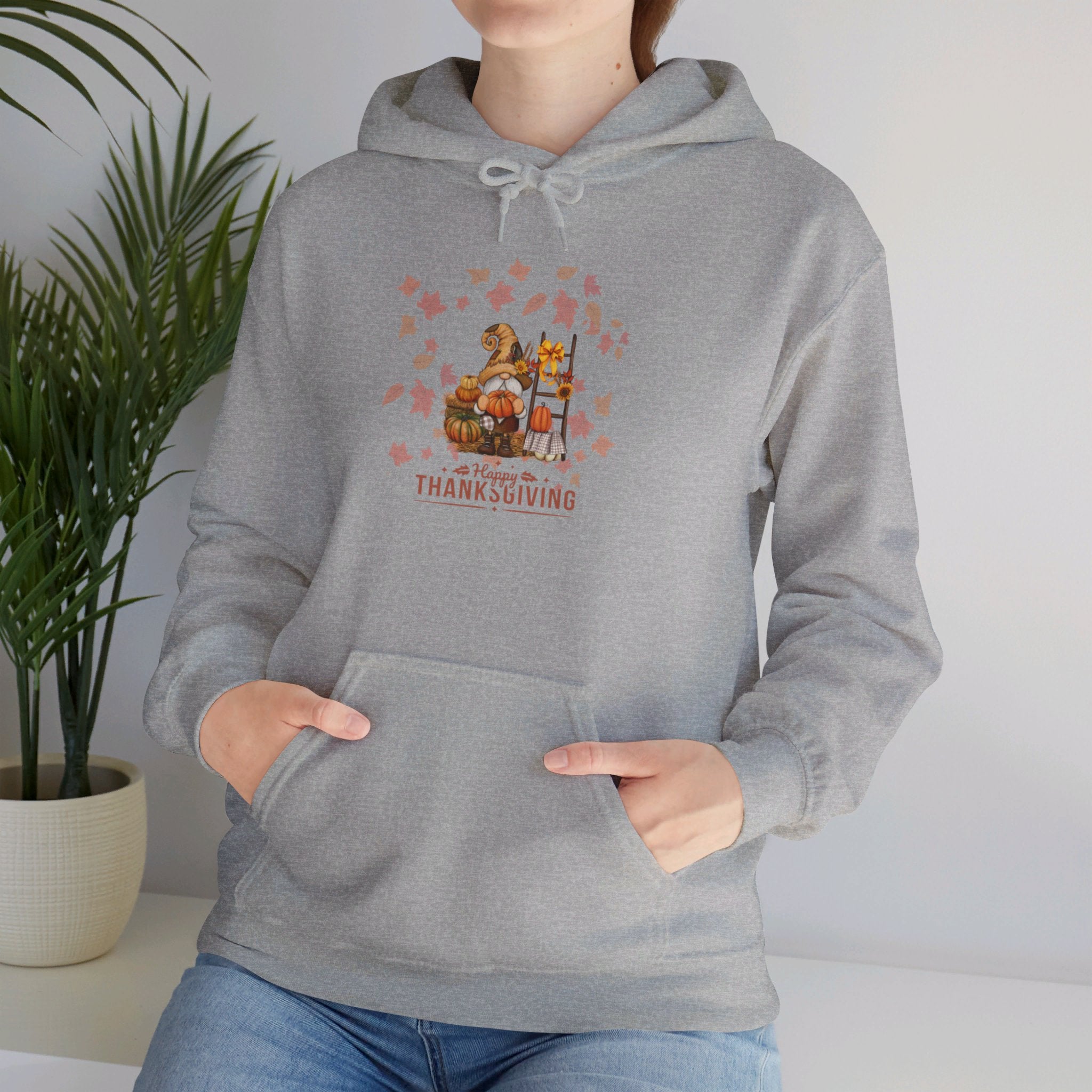 Gnome Happy Thanksgiving Unisex Heavy Blend™ Hooded Sweatshirt