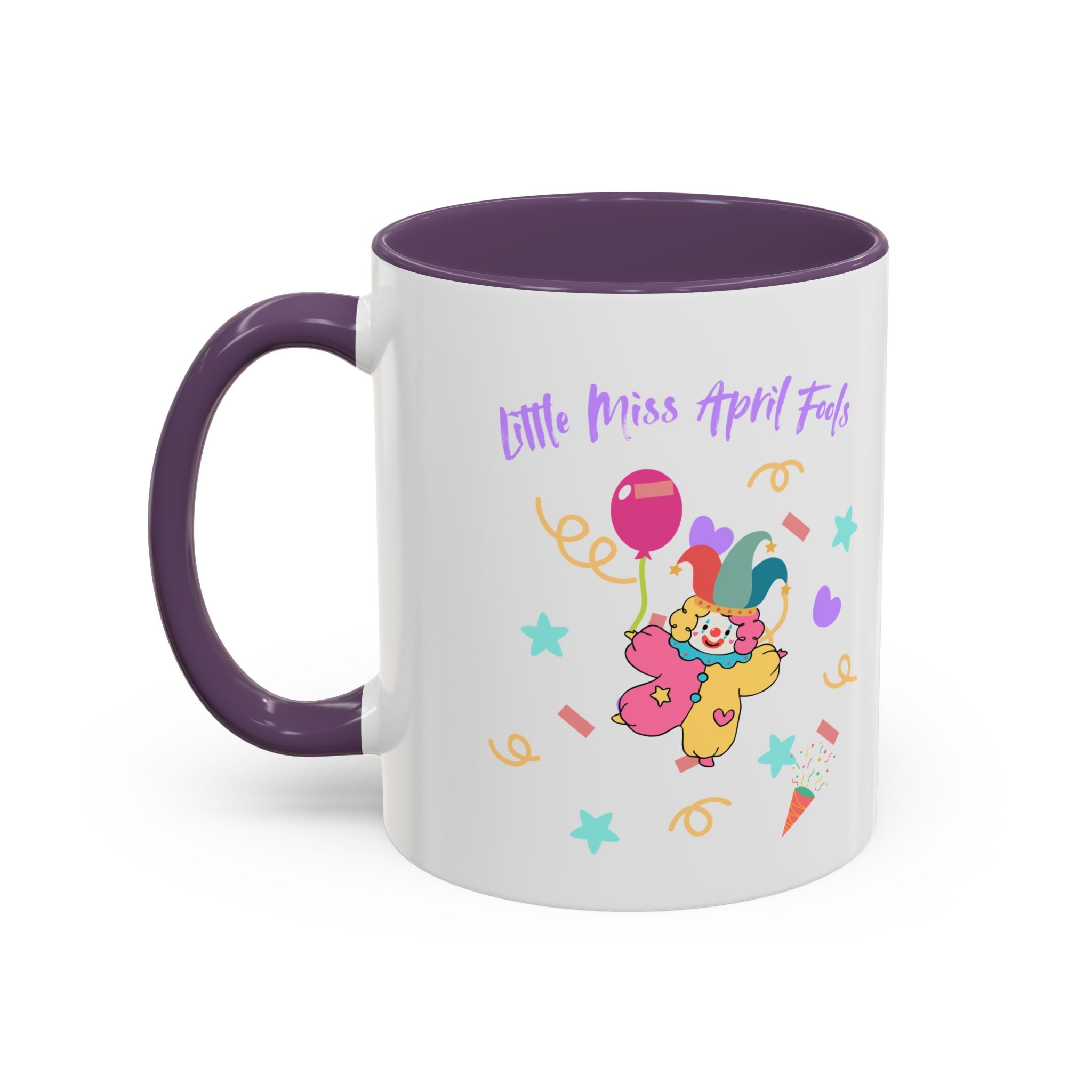 Little Miss April Fool's  Day Accent Coffee Mug - Fun & Whimsical 11oz/15oz