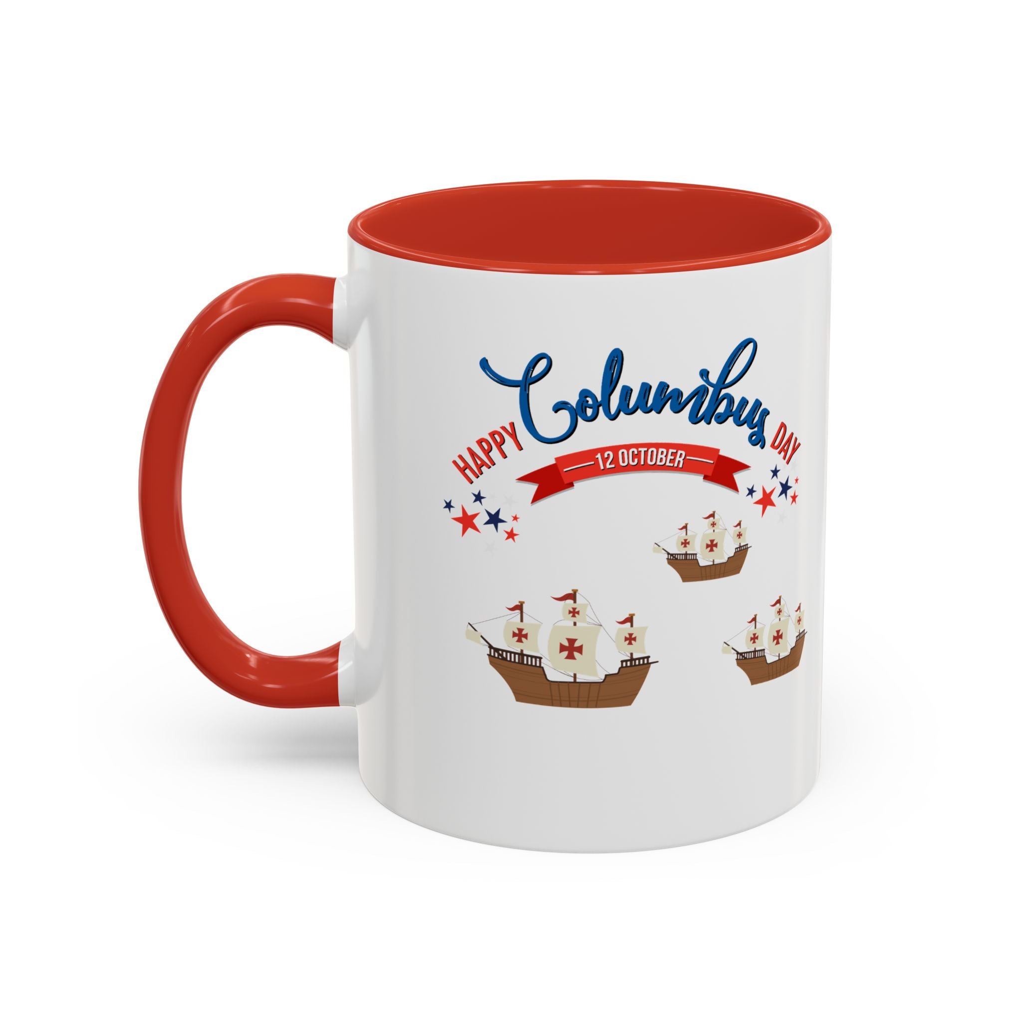 Happy Columbus Day Accent Coffee Mug (11, 15oz)