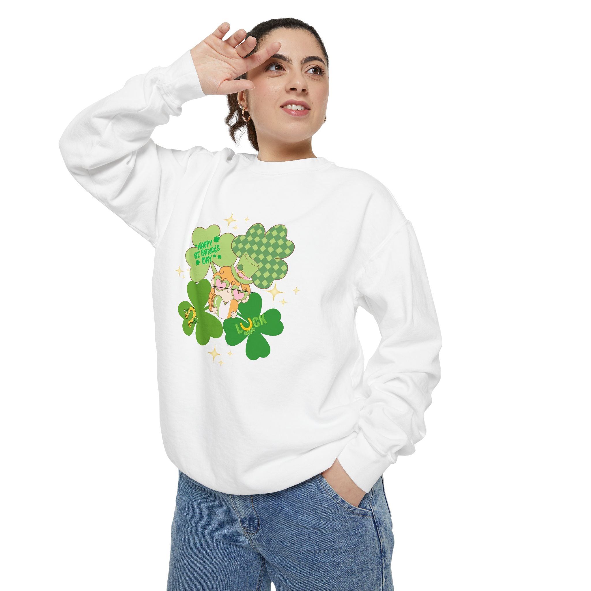 Retro St. Paddy's Day Unisex Garment-Dyed Sweatshirt