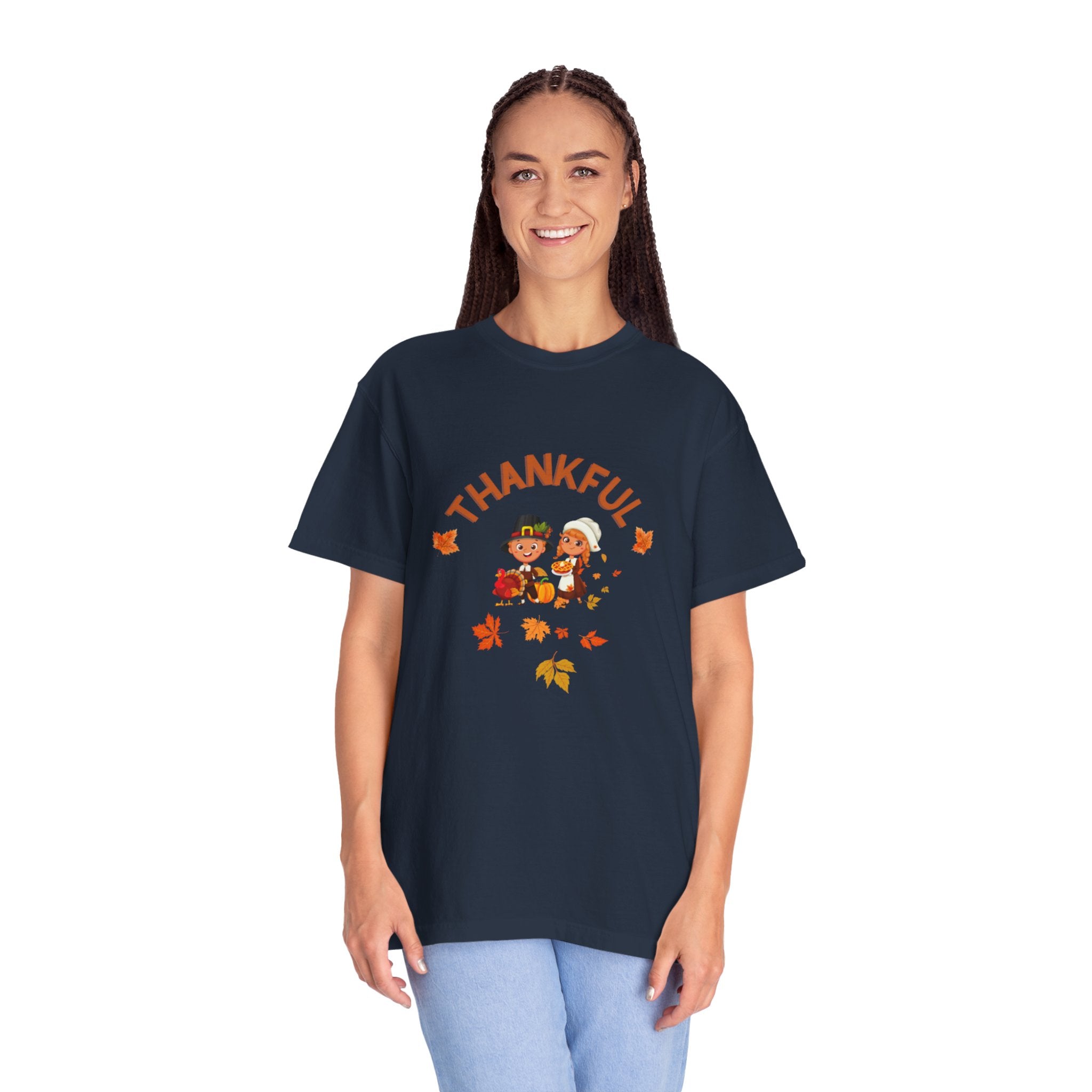 Pilgrims Turkey Day Unisex Garment-Dyed T-shirt