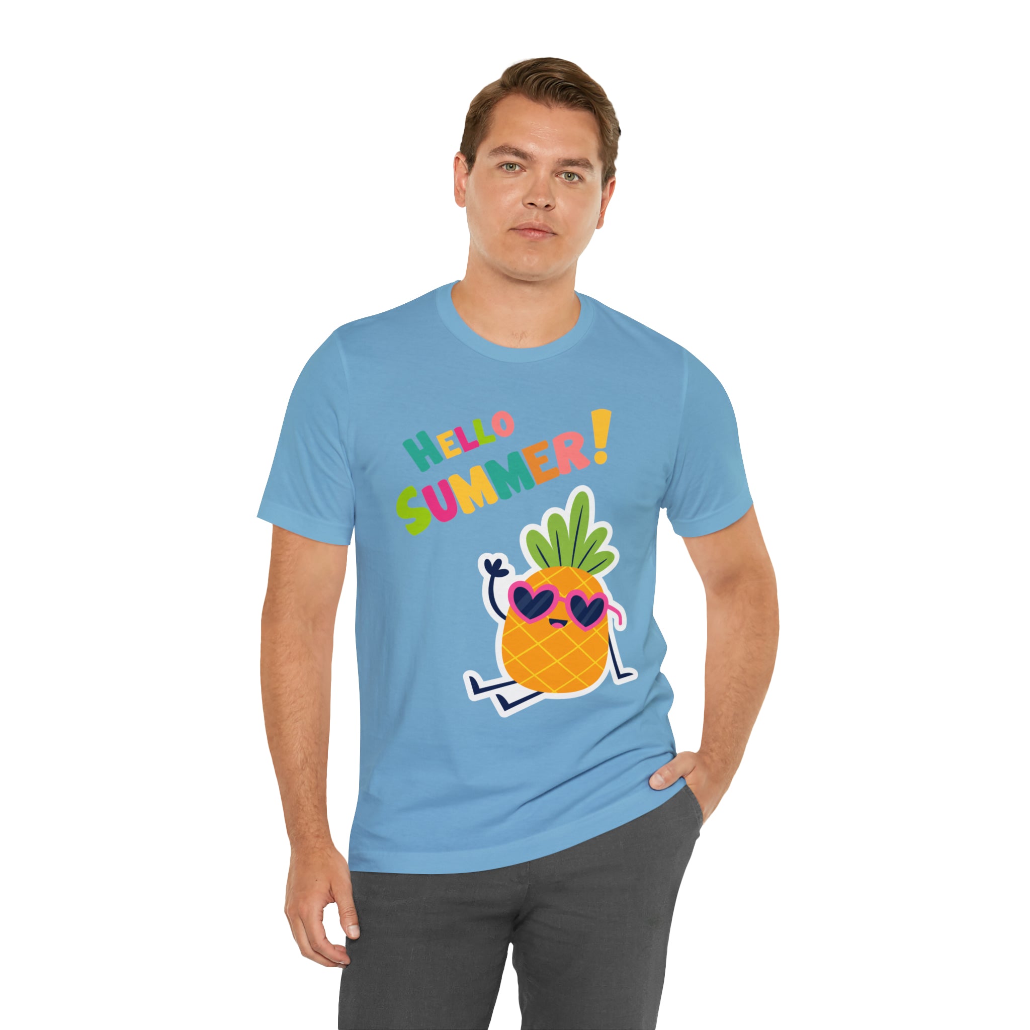 Hello Pineapple Summer Unisex Jersey Short Sleeve Tee