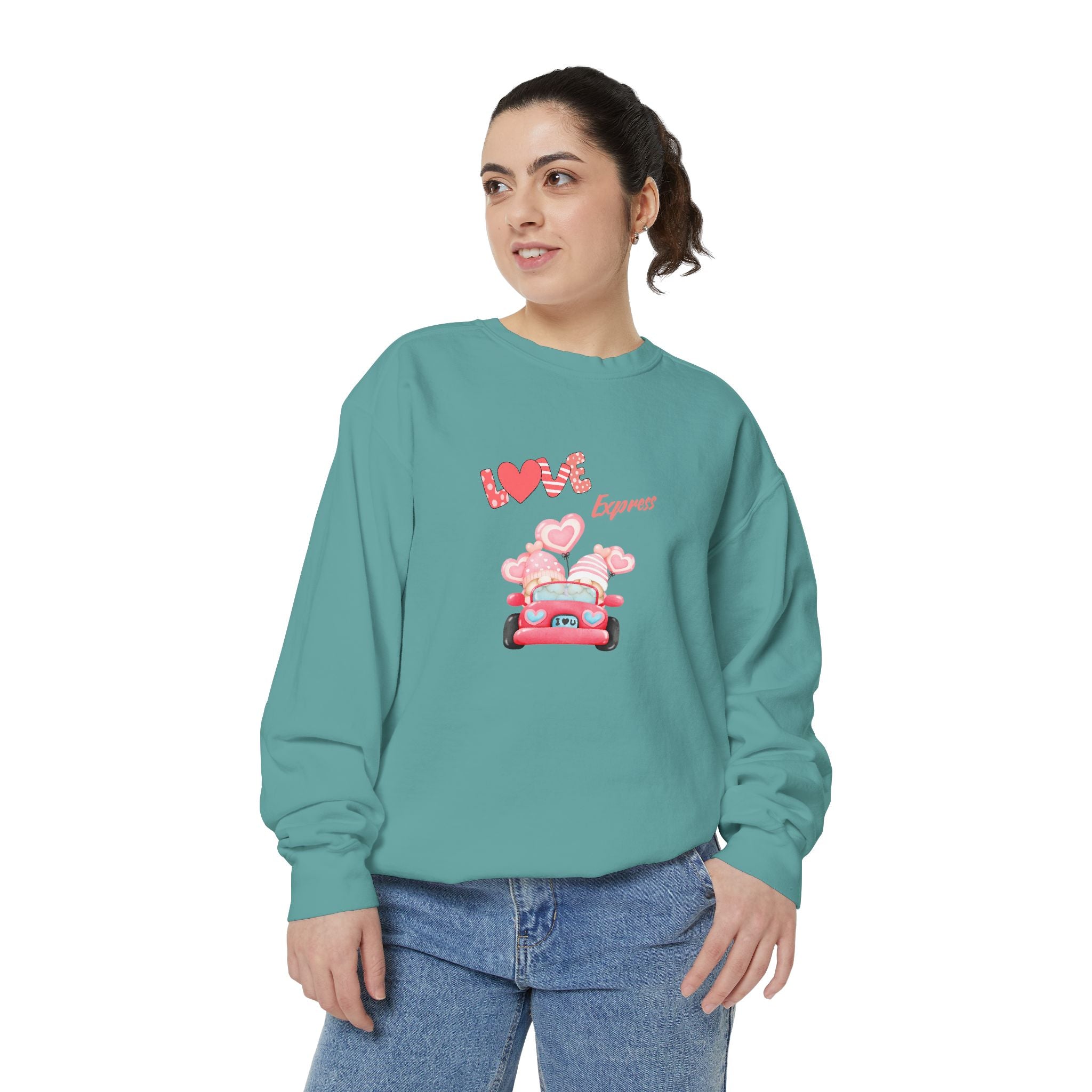 Love Express Unisex Garment-Dyed Sweatshirt