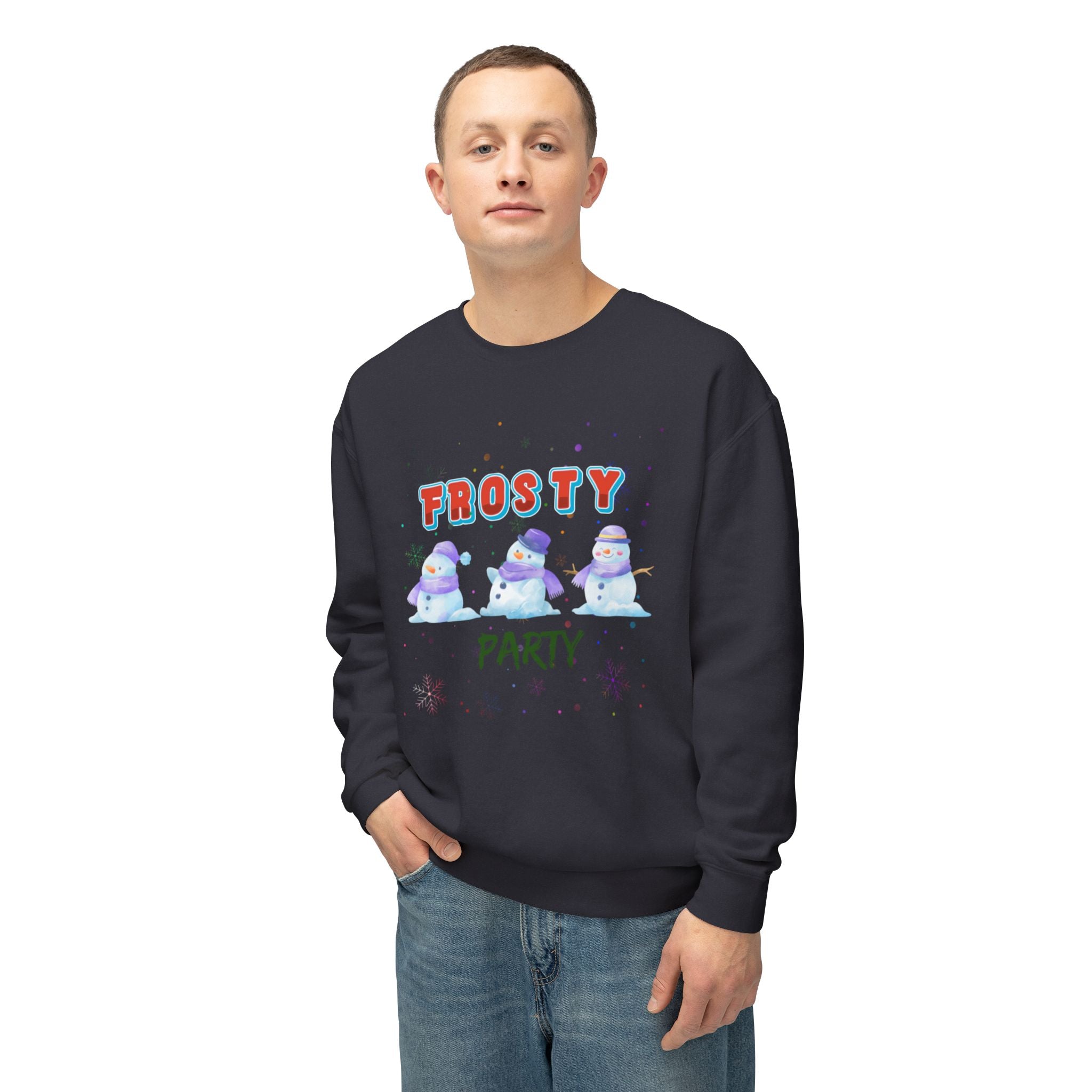 Frosty Party Unisex Lightweight Crewneck Sweatshirt