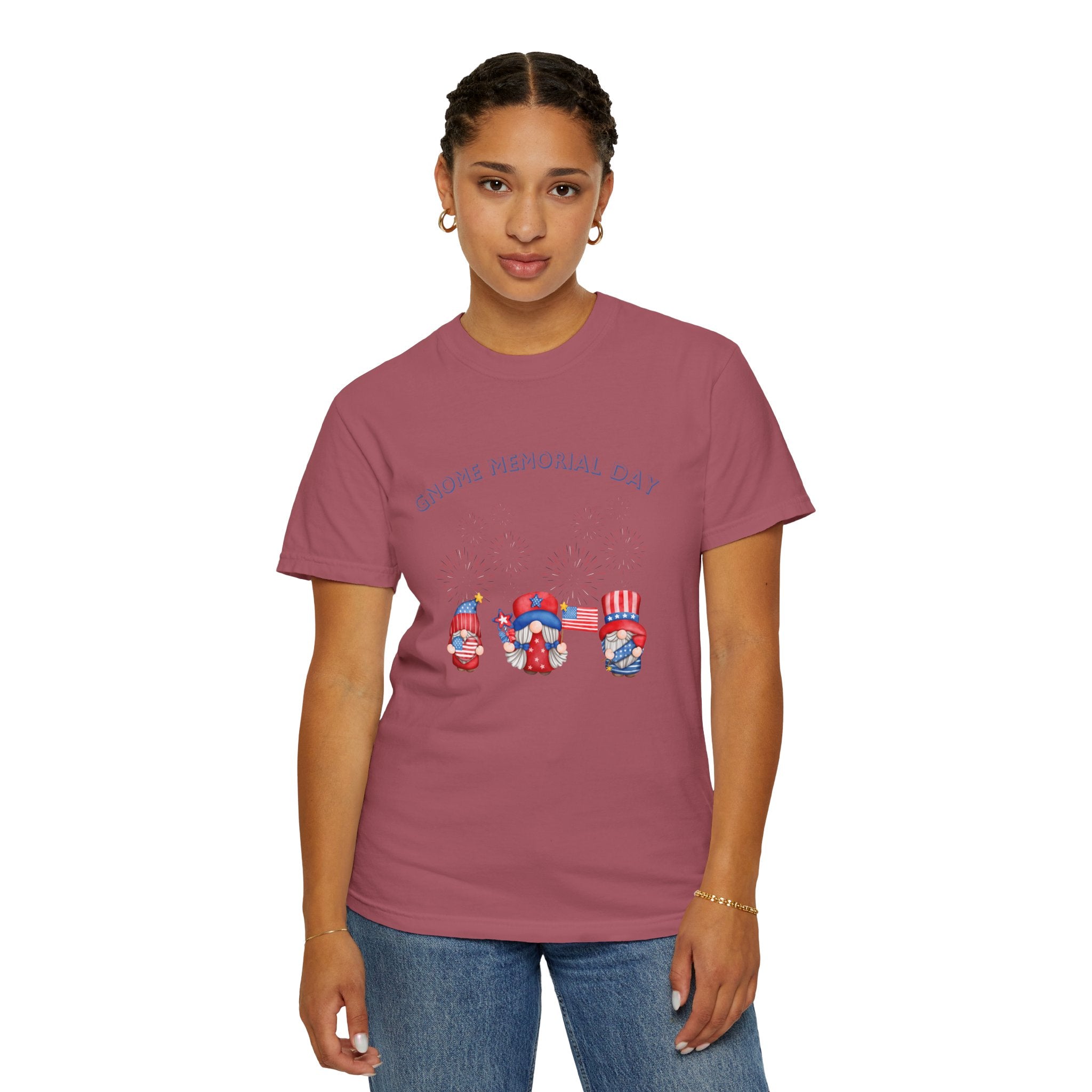 Gnome Memorial Day Unisex Garment-Dyed T-Shirt