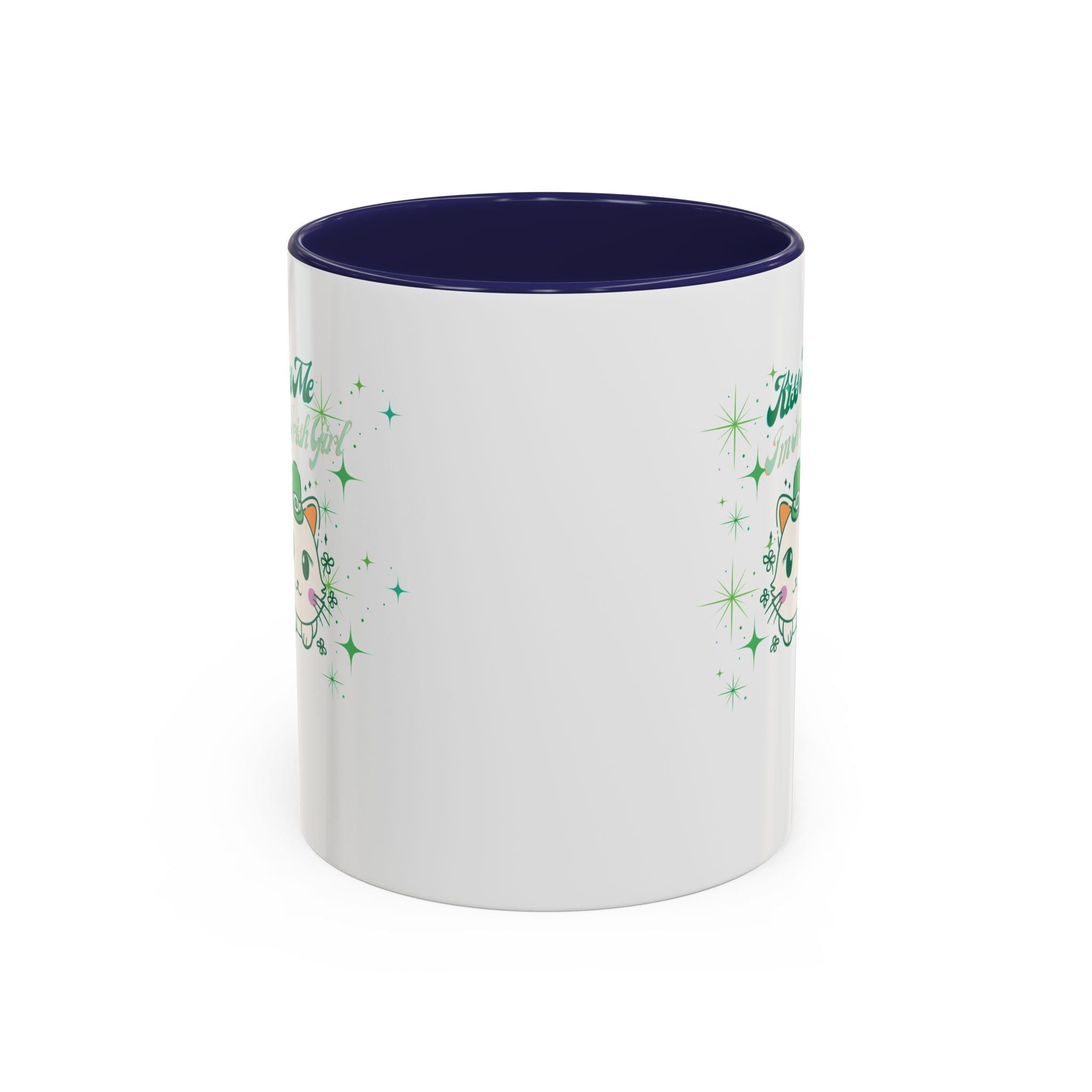Kiss Me I'm Irish Cat  Accent Mug