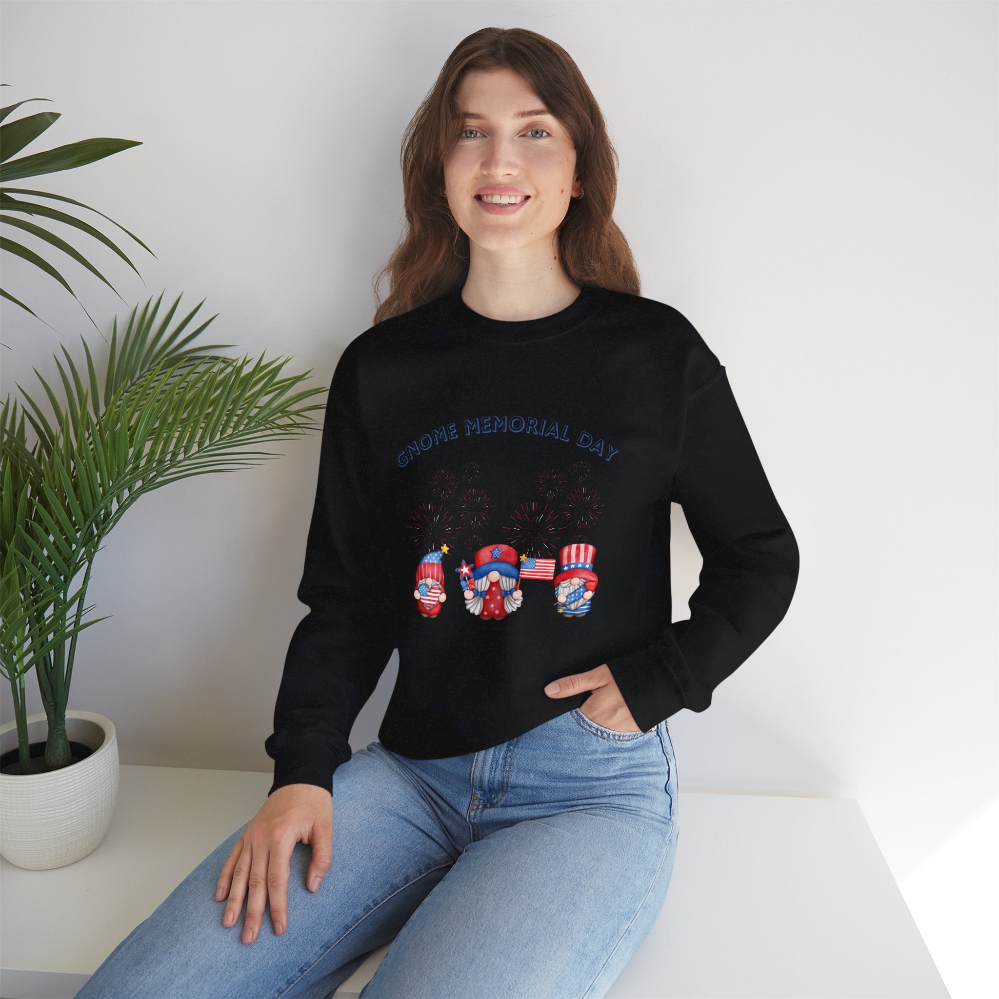 Gnome Memorial Day  Sweatshirt, Unisex Crewneck