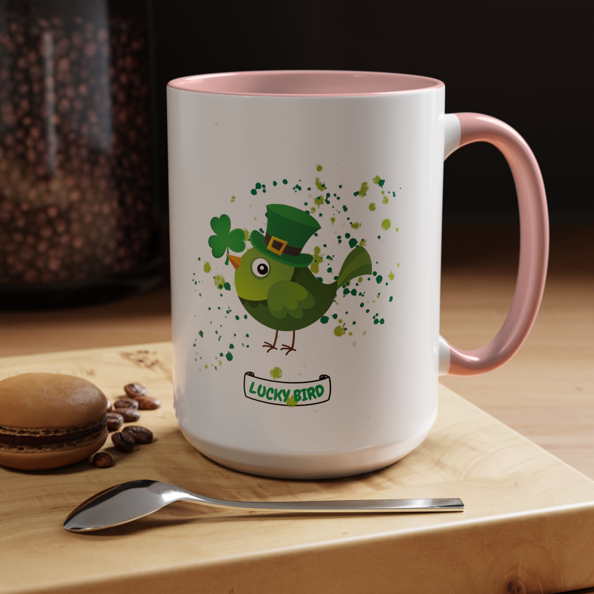 Lucky Bird St. Patrick's Day Coffee Mug - Green Accent 11/15oz