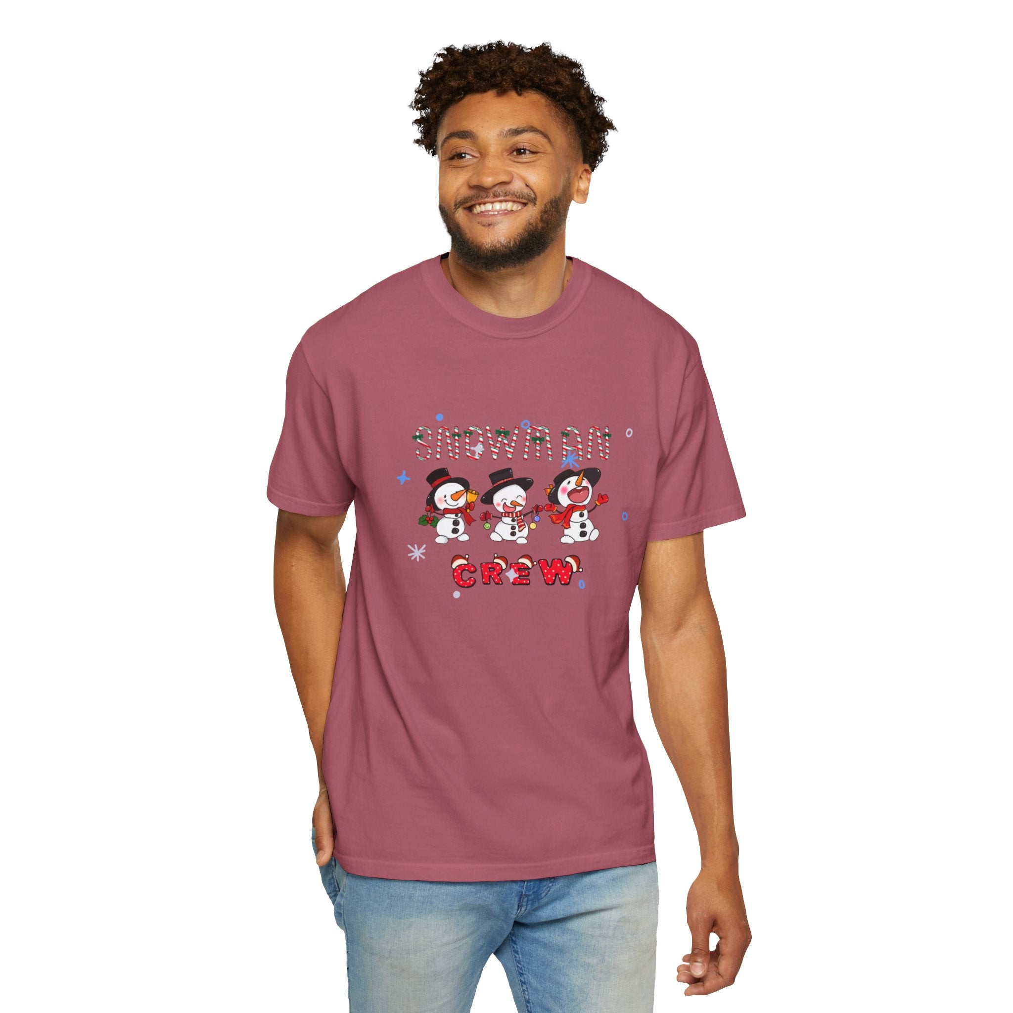 Snowman Crew Unisex Garment-Dyed T-shirt