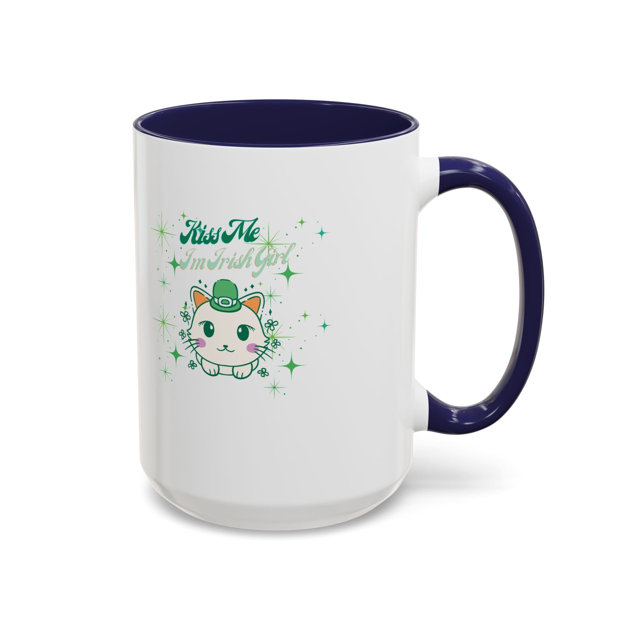 Kiss Me I'm Irish Cat  Accent Mug
