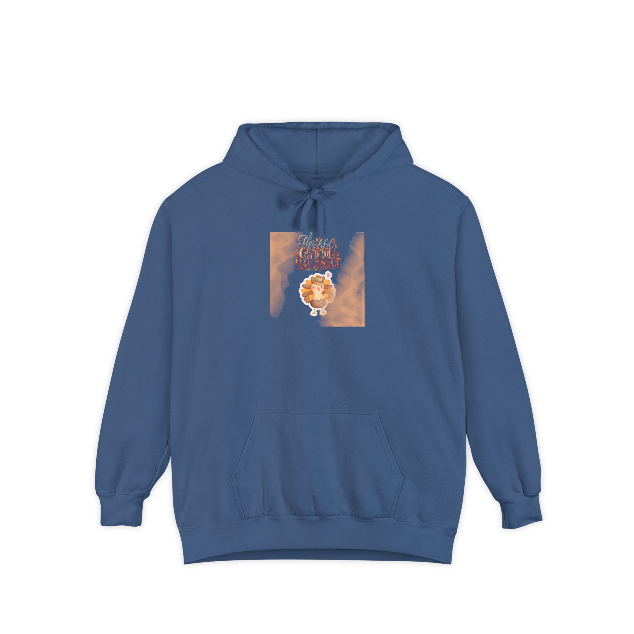 Thankful Grateful Blessed Unisex Garment-Dyed Hoodie