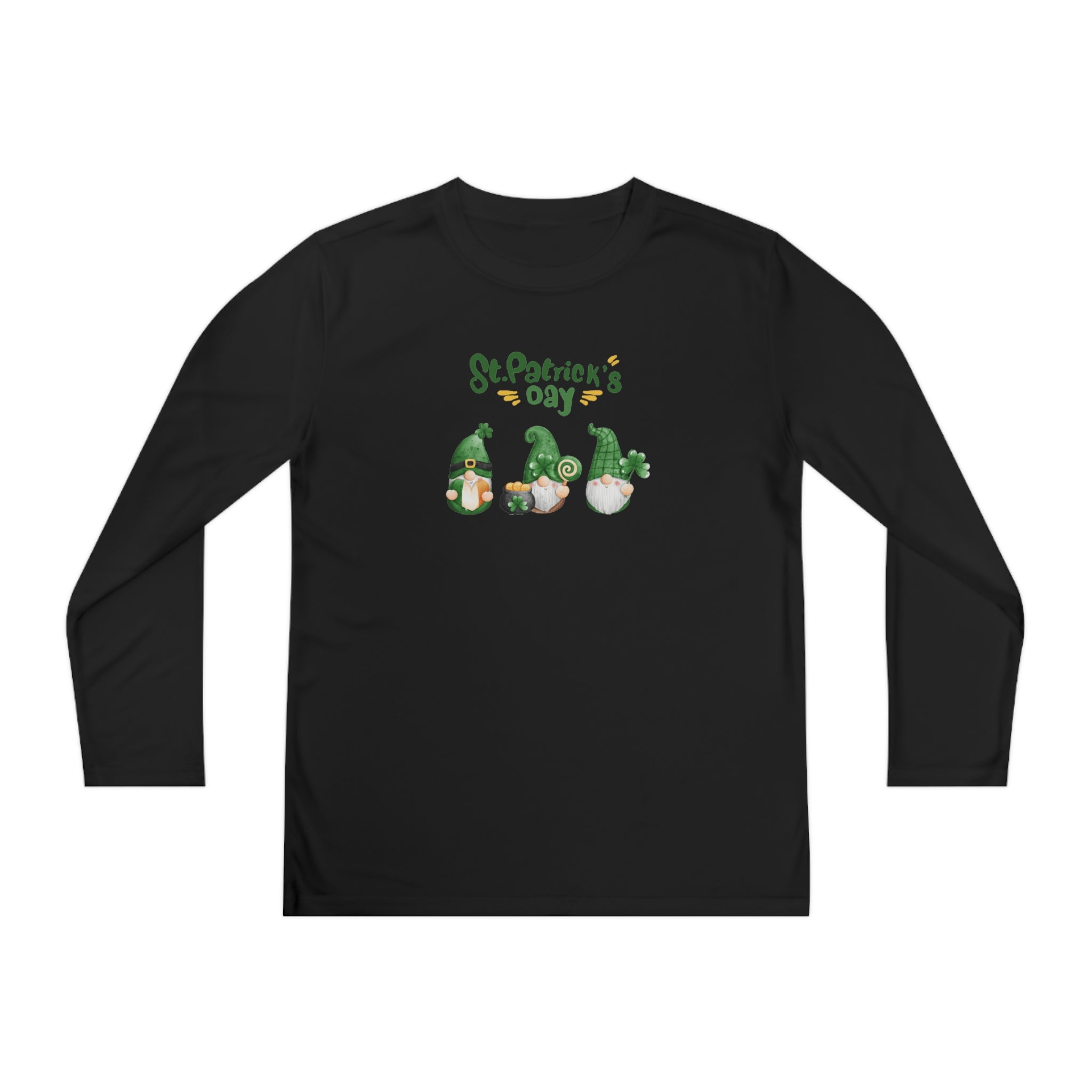 St Patty's Day Gnome Youth Long Sleeve Competitor Tee