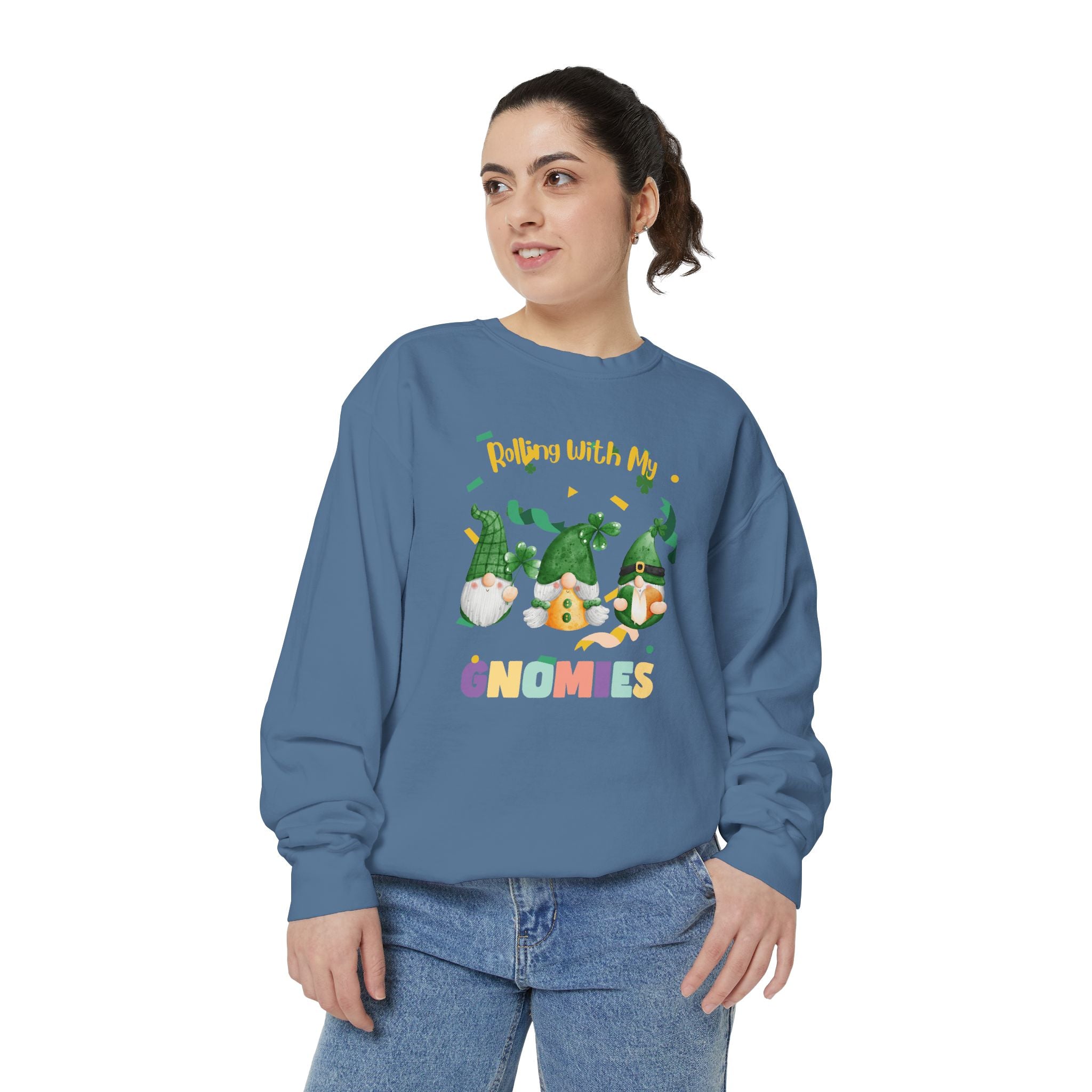 Rolling With My Gnomies Sweatshirt - Unisex Garment-Dyed Cozy Apparel
