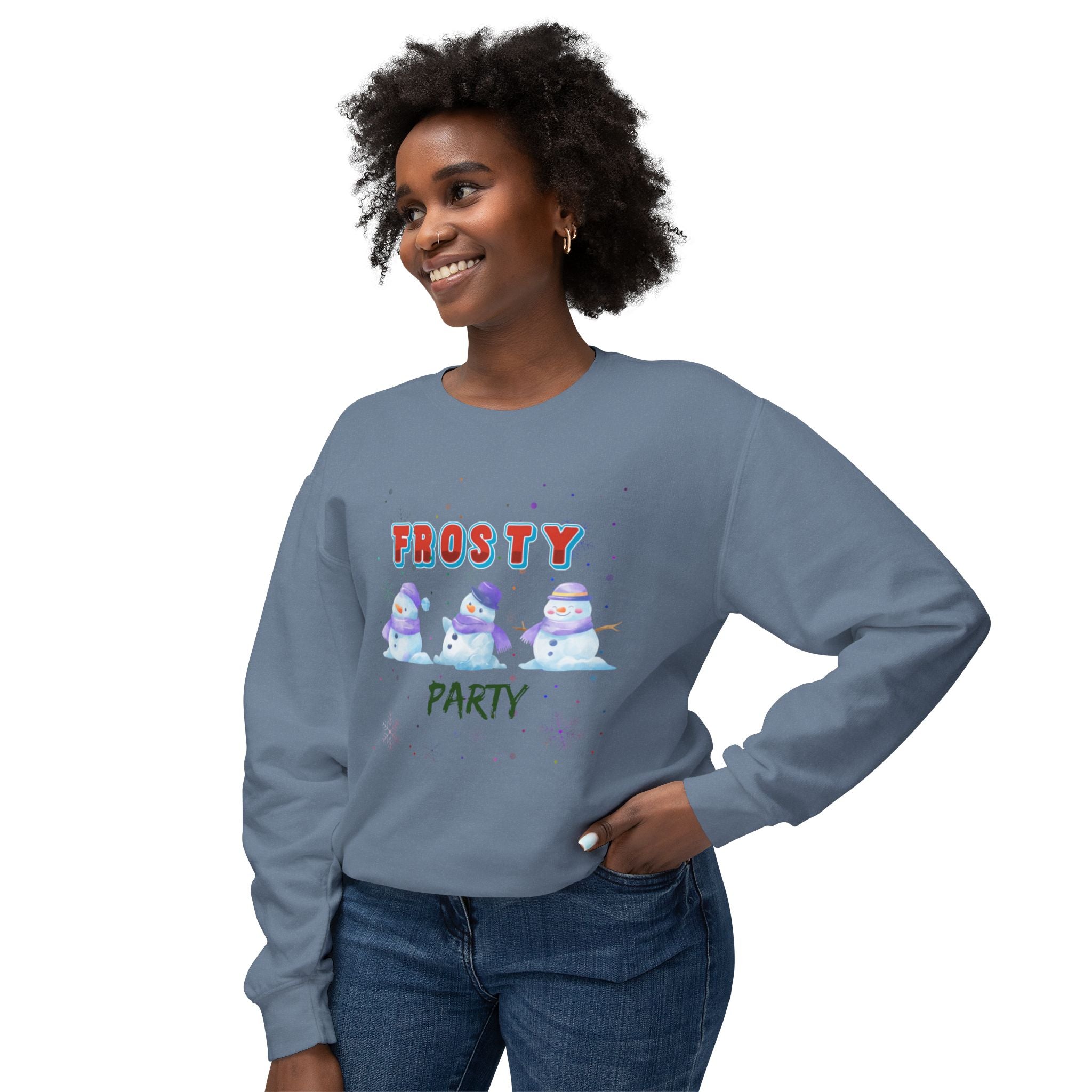 Frosty Party Unisex Lightweight Crewneck Sweatshirt