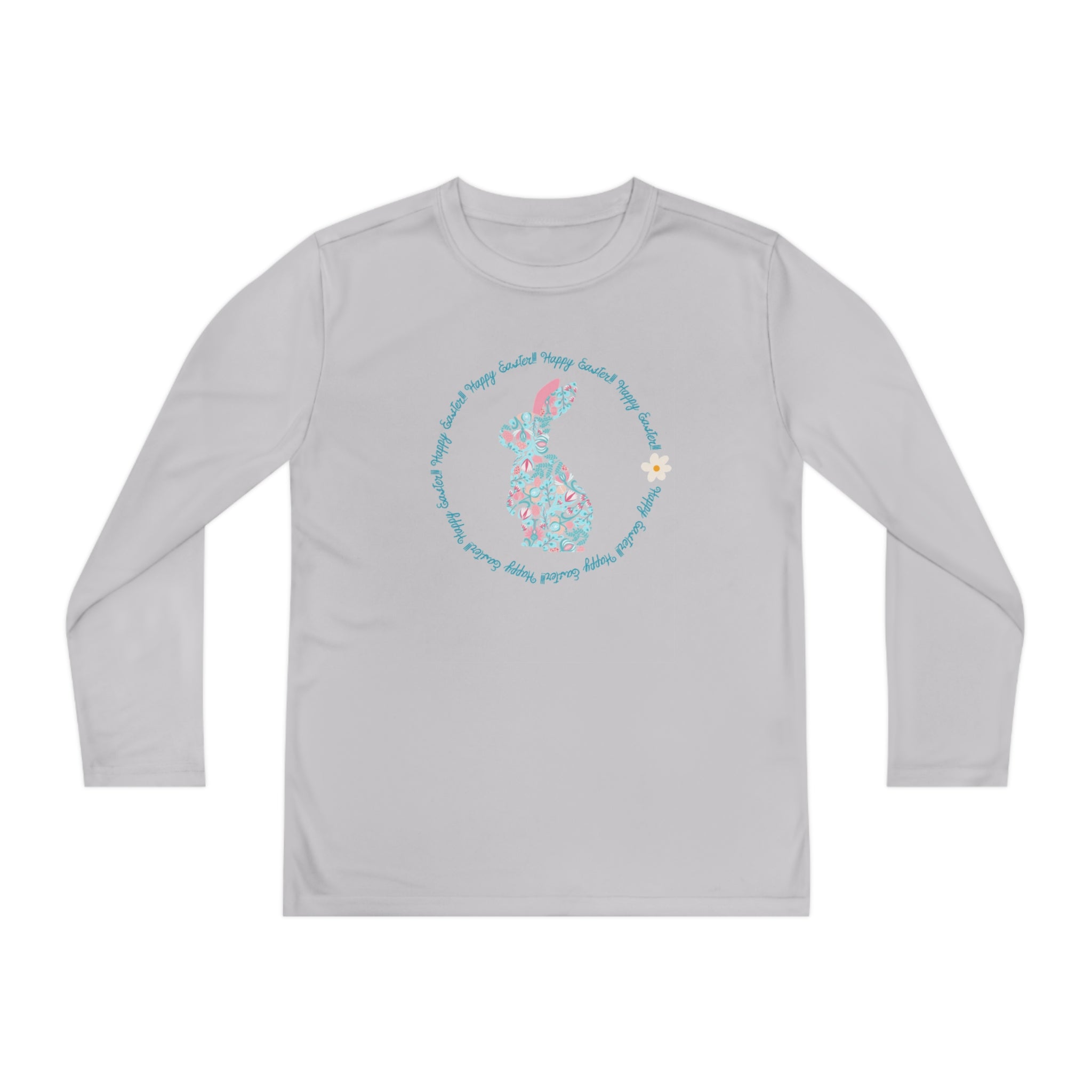 Happy Easter Rabbit Day Youth Long Sleeve Competitor Tee