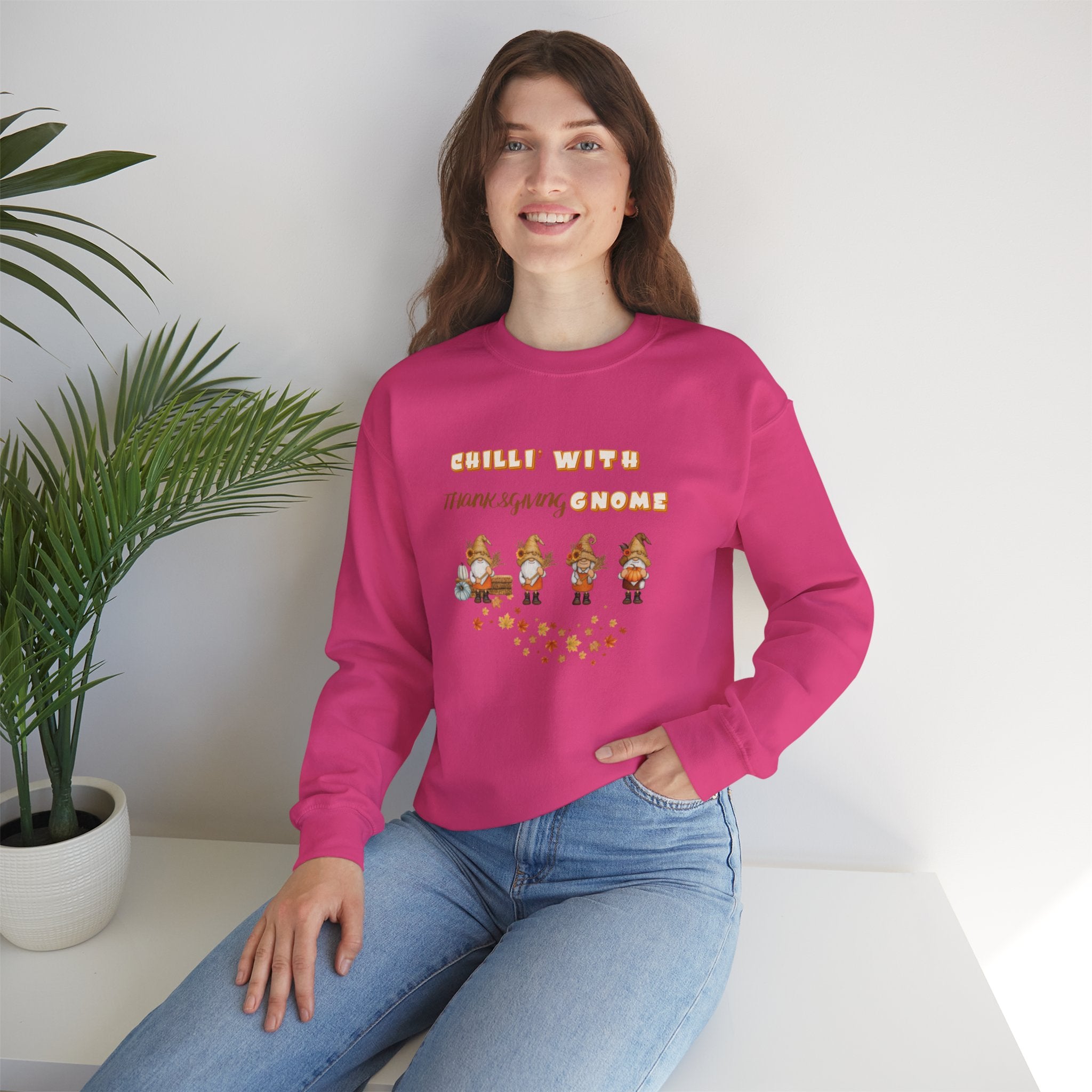 Chilli" With Thanksgiving Gnome Unisex Heavy Blend™ Crewneck Sweatshirt