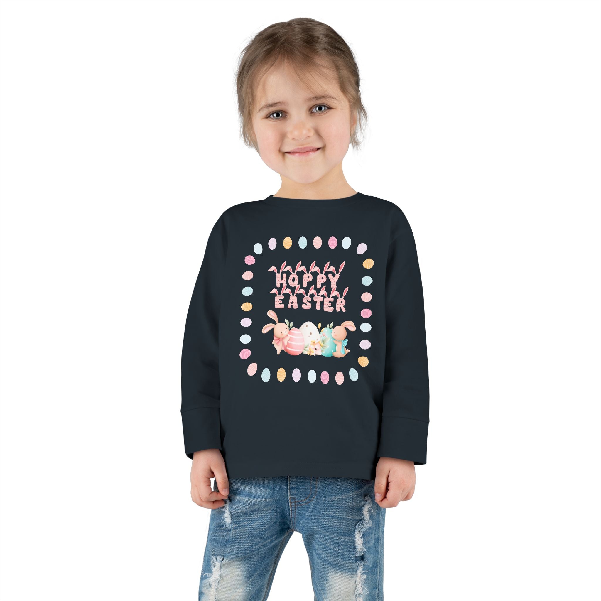 Hoppy Easter Toddler Long Sleeve Tee