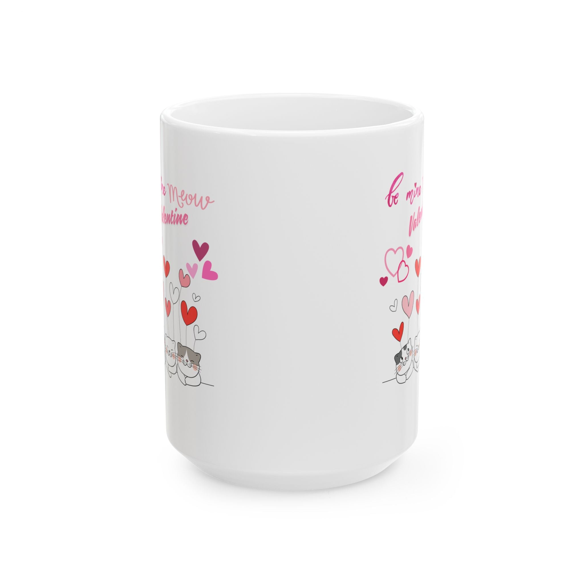 Meow Valentine's Day Ceramic Mug, (11oz, 15oz)