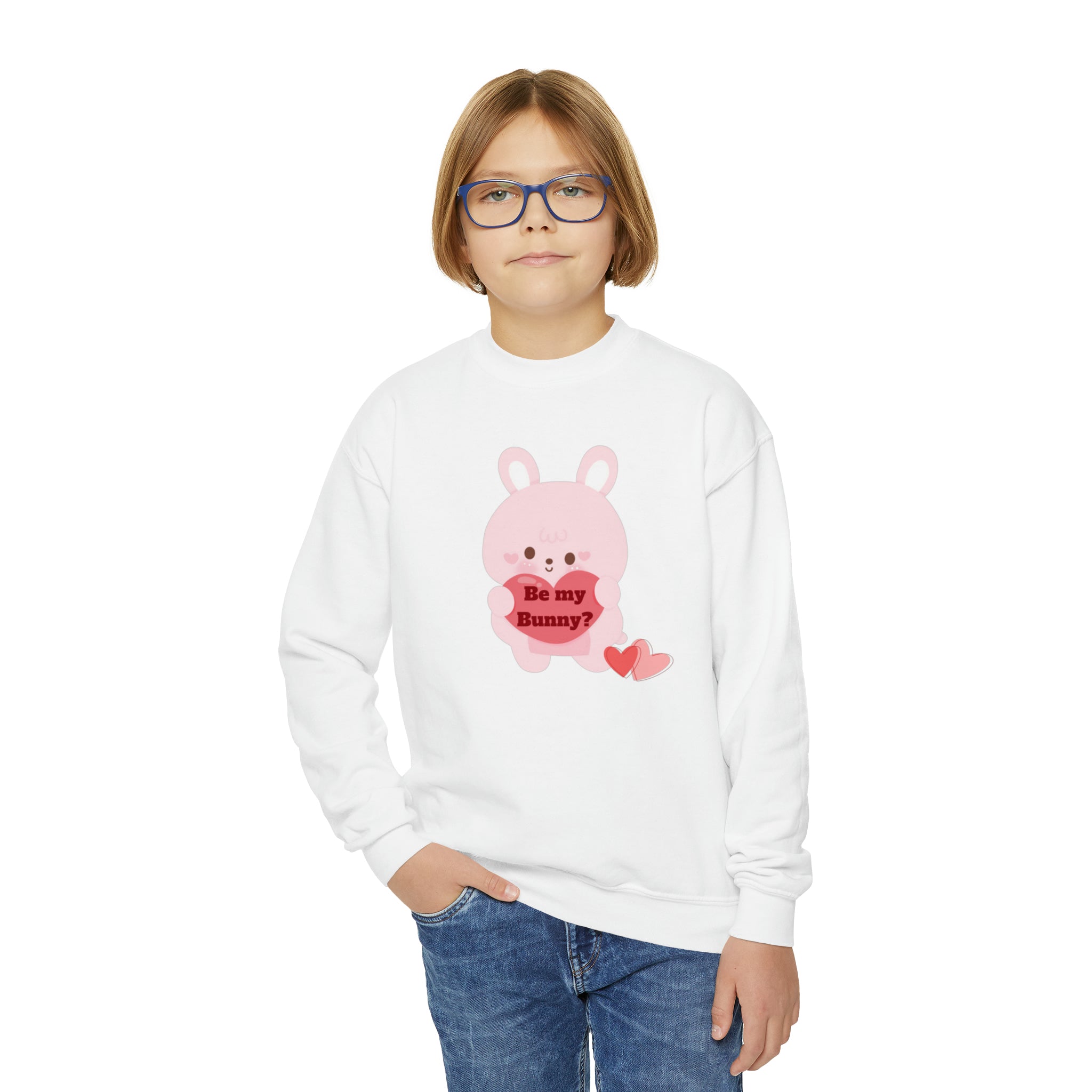 V-Day Bunny Youth Crewneck Sweatshirt