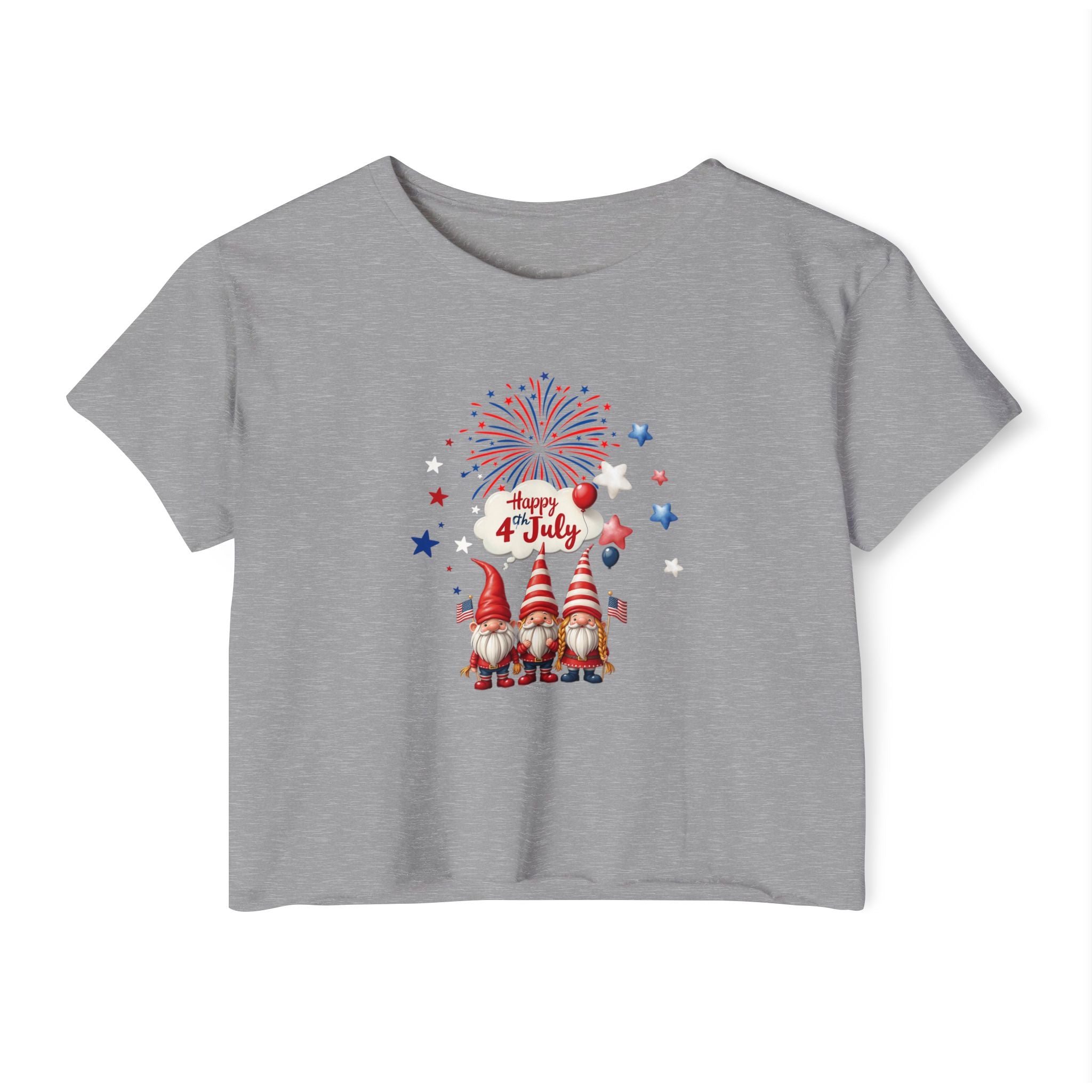 Gnome July 4th  Crop Top