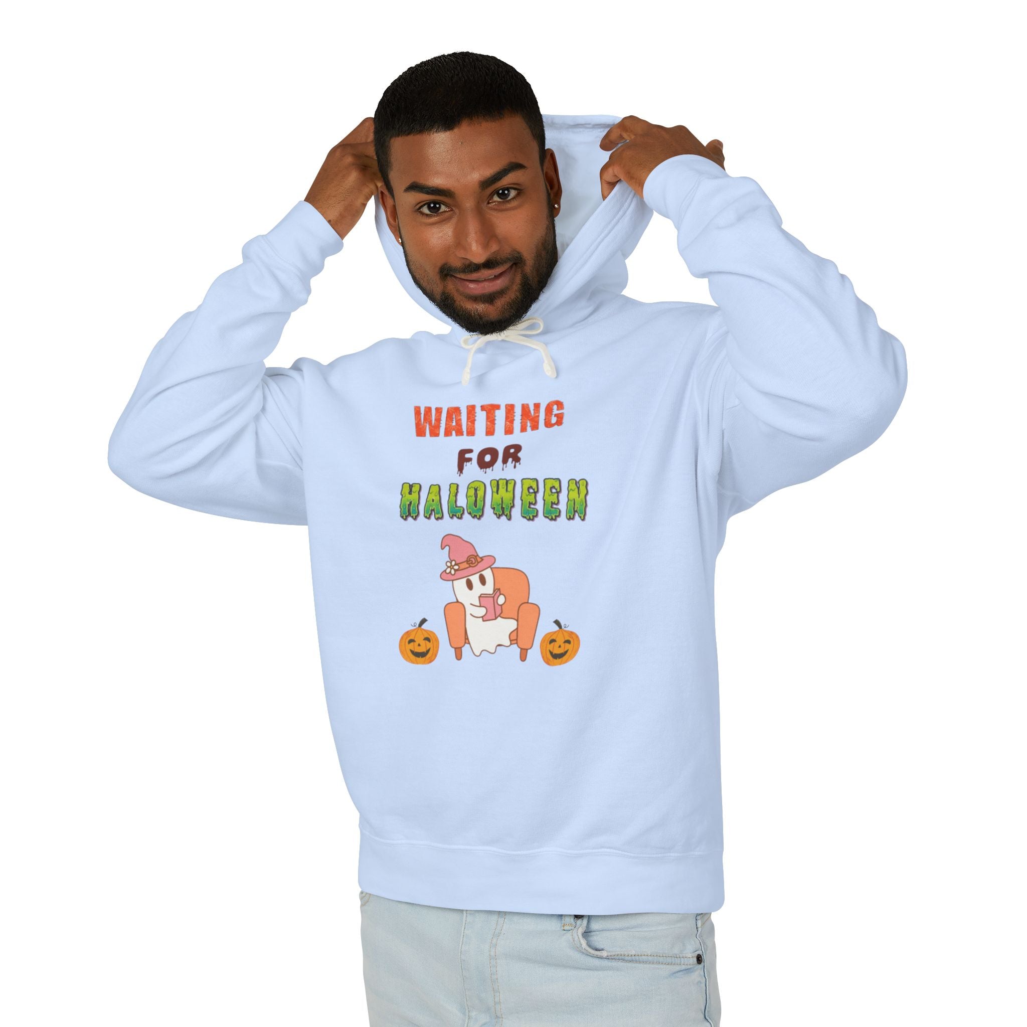 Waiting For Halloween Unisex Lightweight Hooded Sweatshirt