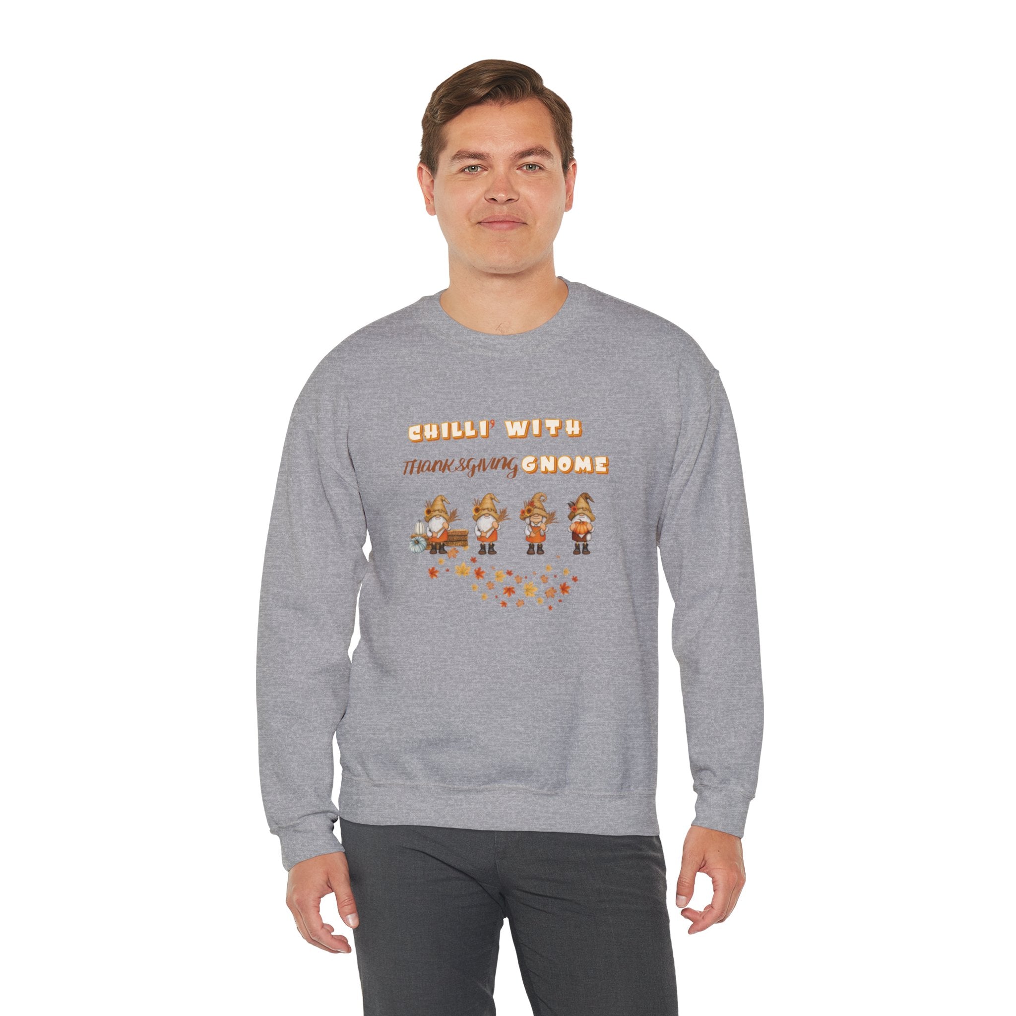 Chilli" With Thanksgiving Gnome Unisex Heavy Blend™ Crewneck Sweatshirt