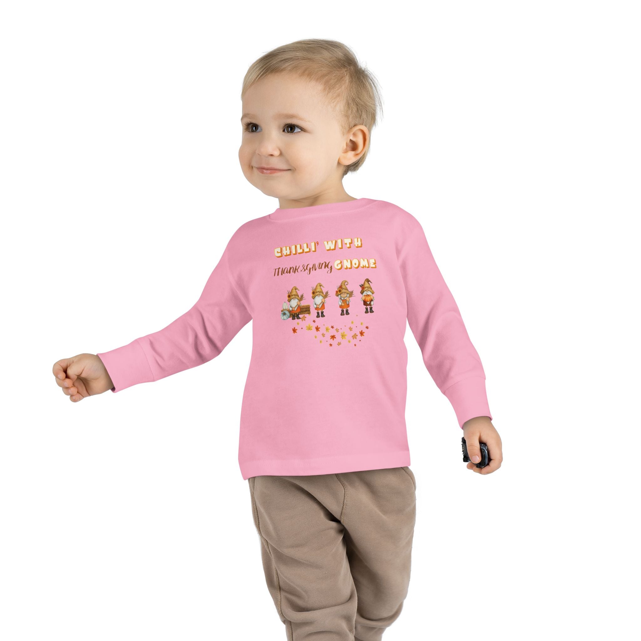 Chilli' With Thanksgiving Gnome Toddler Long Sleeve Tee